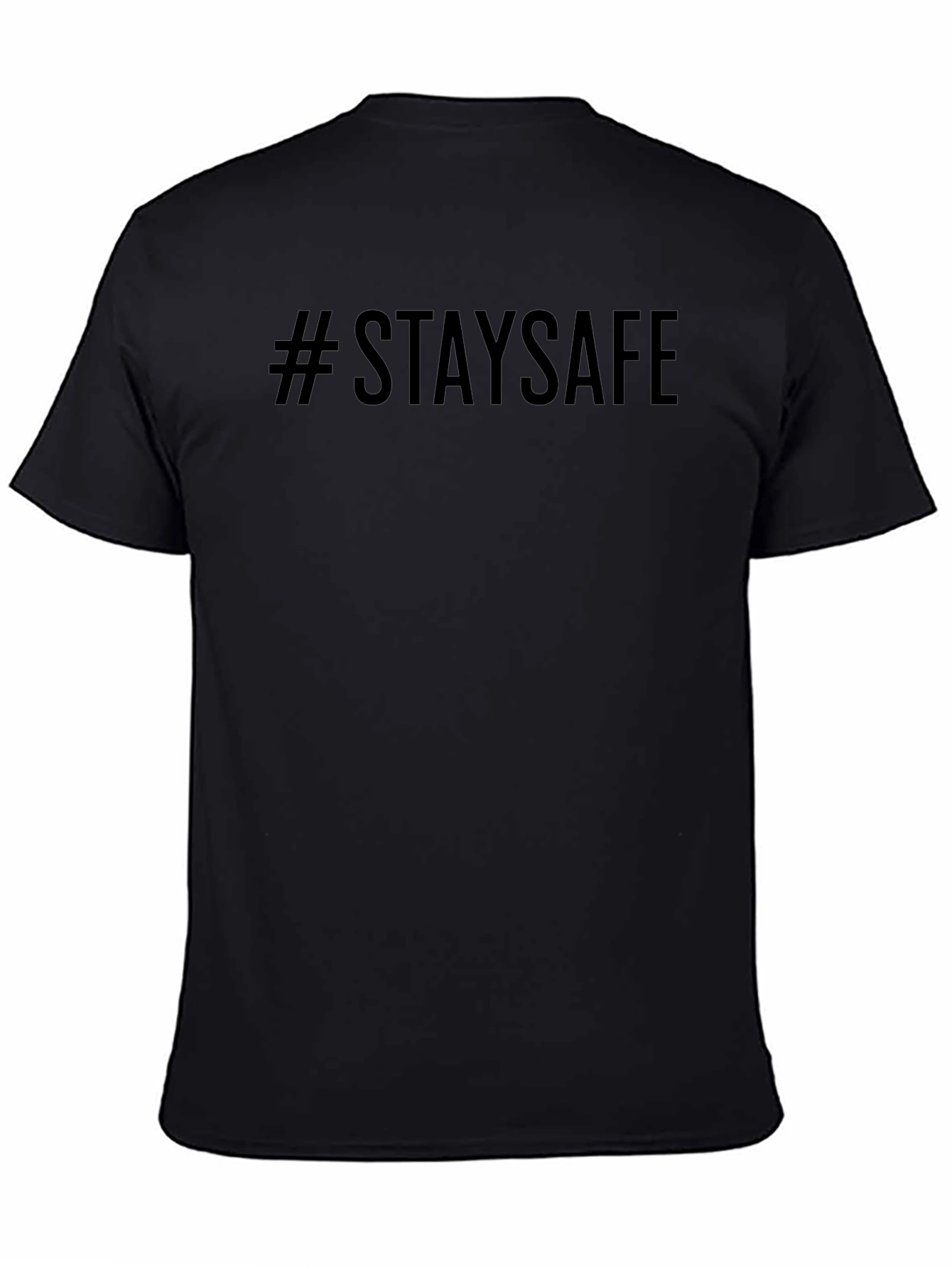 #StaySafe Black Graphic Tee - Mens Casual T-Shirt
