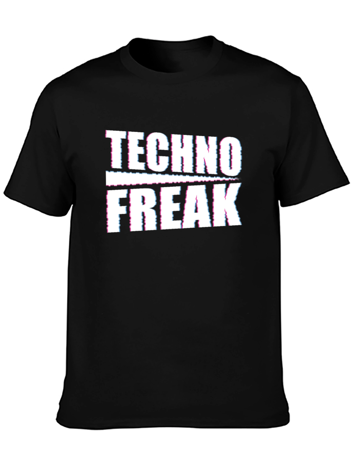 Techno Freak Graphic Tee - Black Cotton T-Shirt