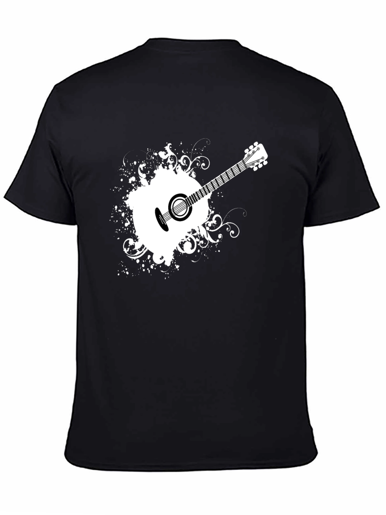 Guitar Graphic Black T-Shirt - Stylish Music Tee