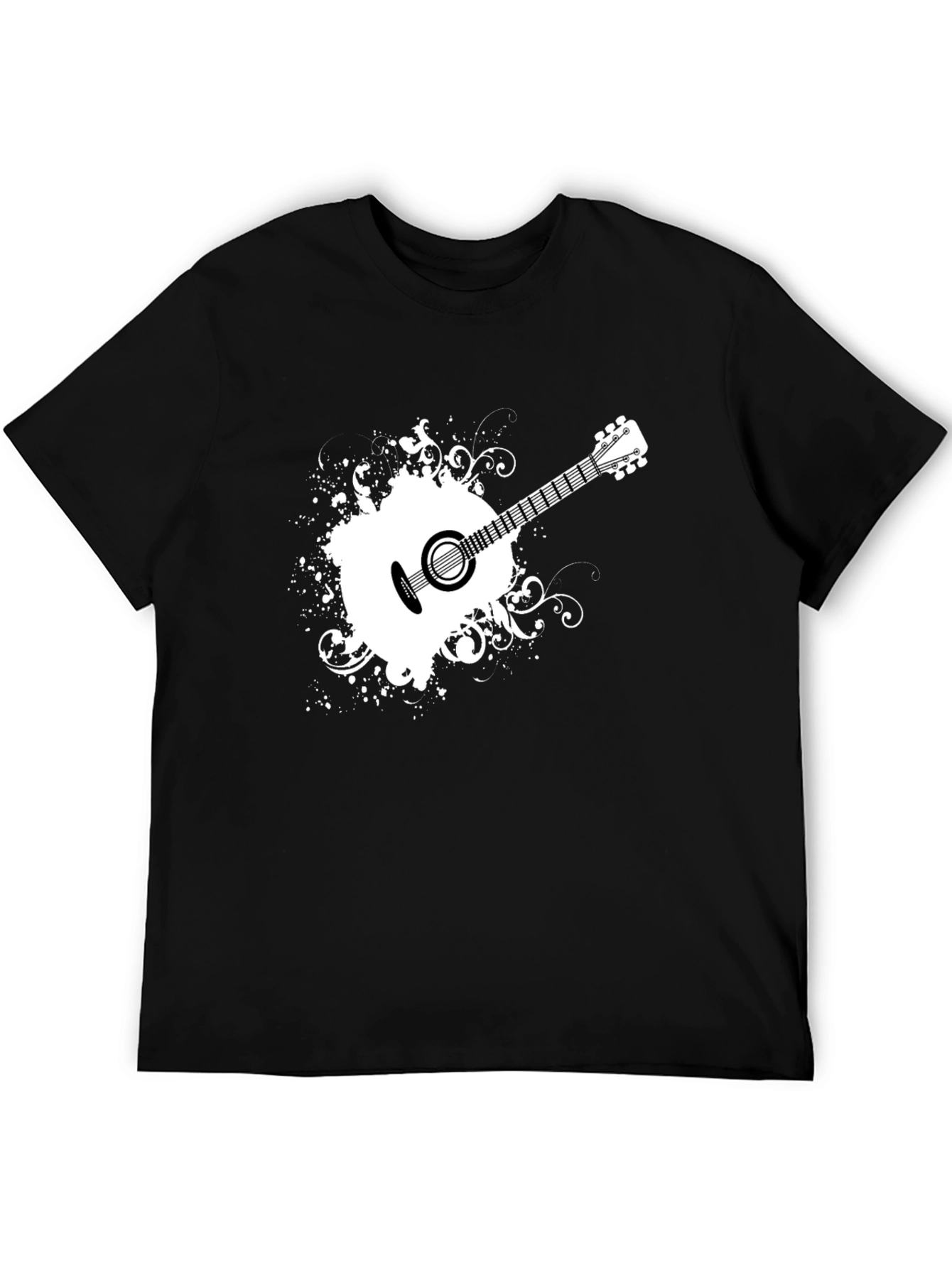 Guitar Graphic Black T-Shirt - Stylish Music Tee
