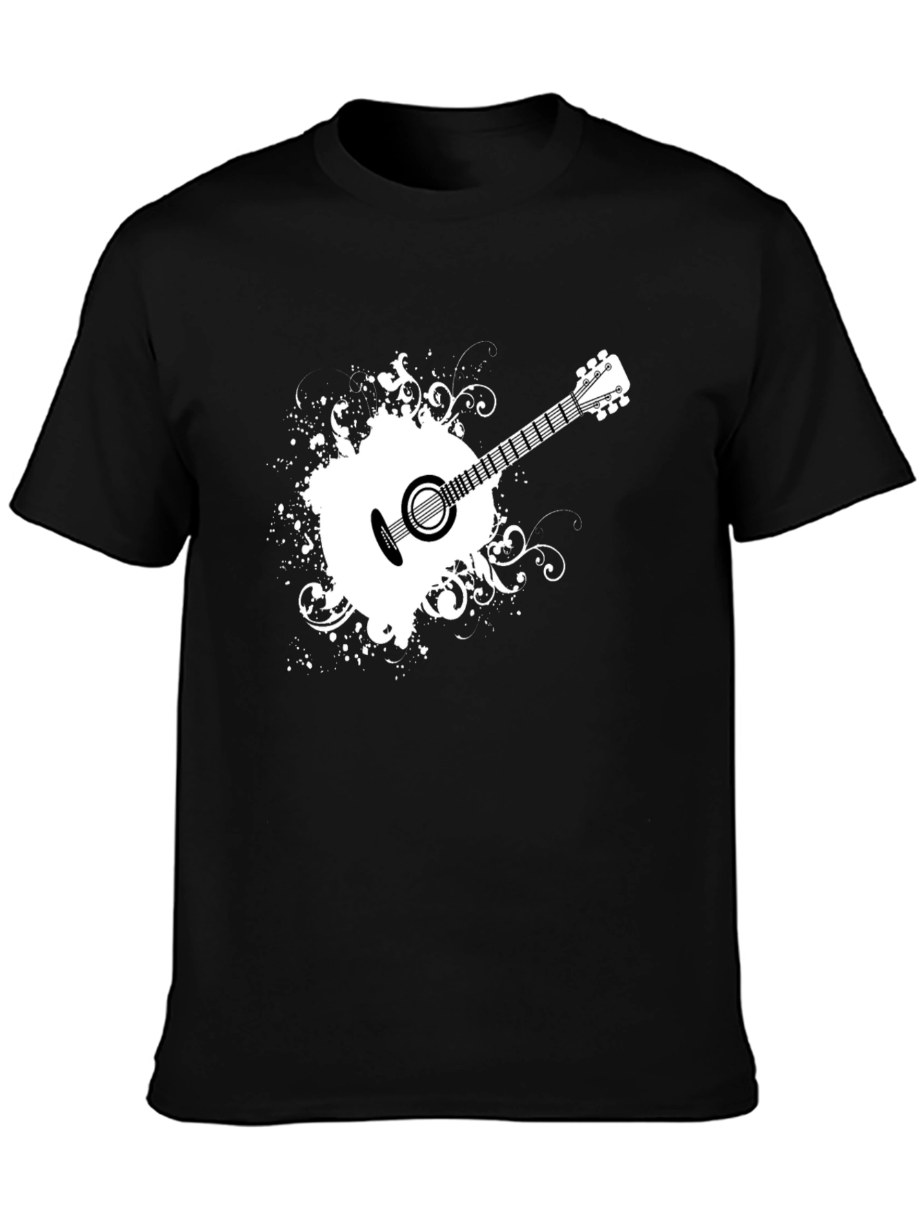 Guitar Graphic Black T-Shirt - Stylish Music Tee