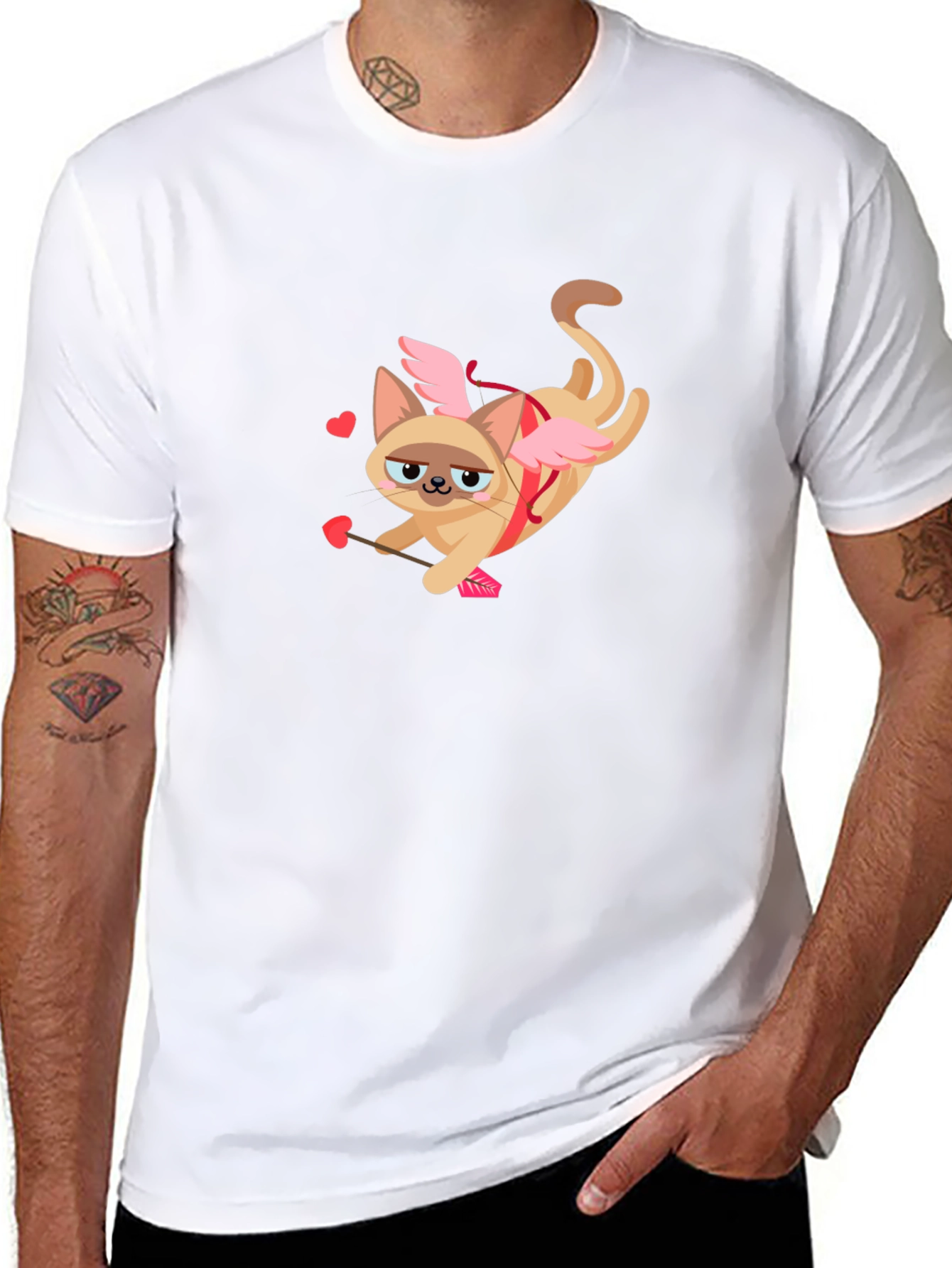Cupid Cat Valentines Day T-Shirt