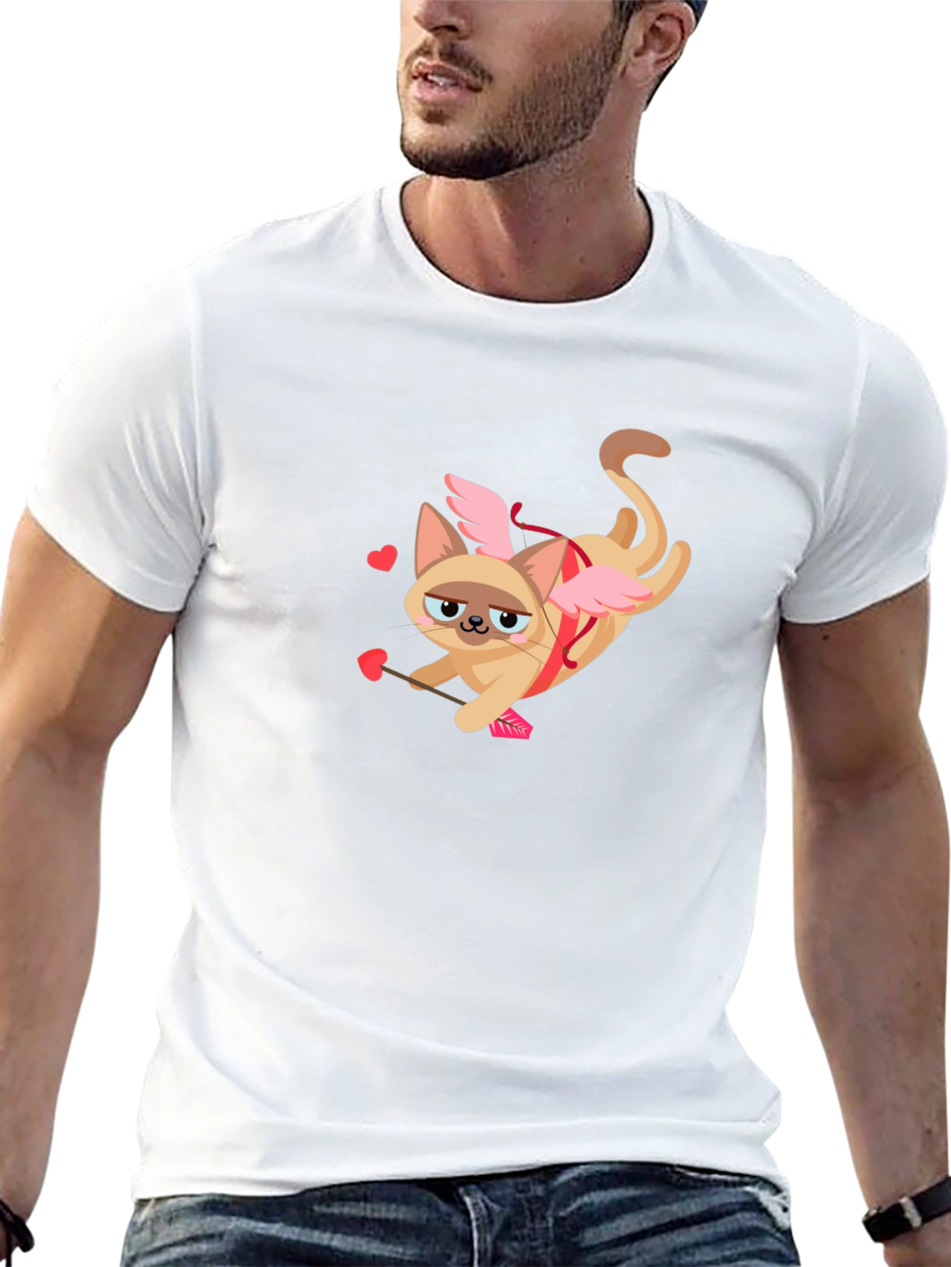 Cupid Cat Valentines Day T-Shirt