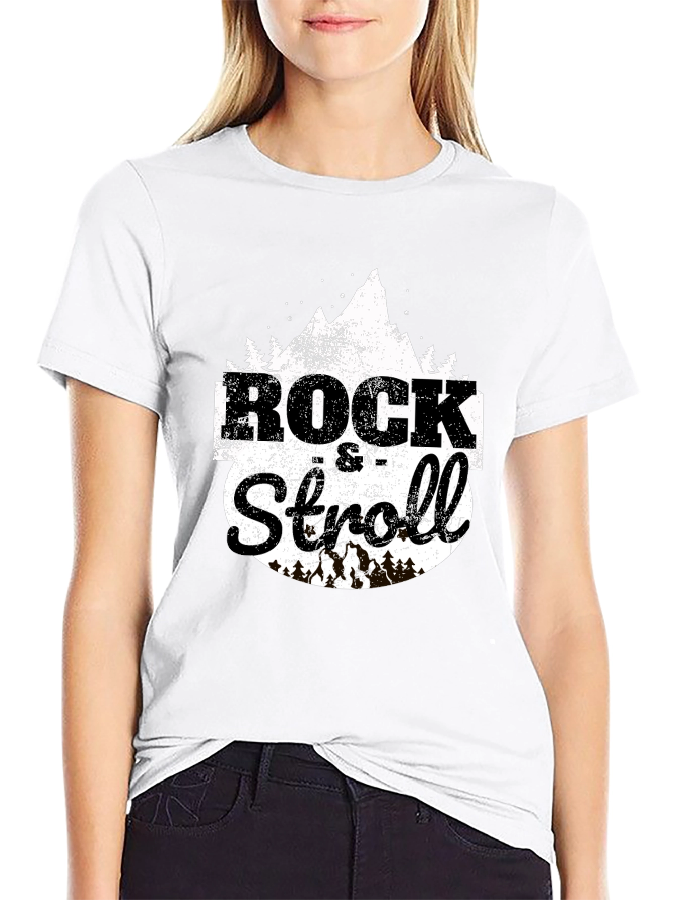 Rock & Stroll Graphic Tee - Mountain Design