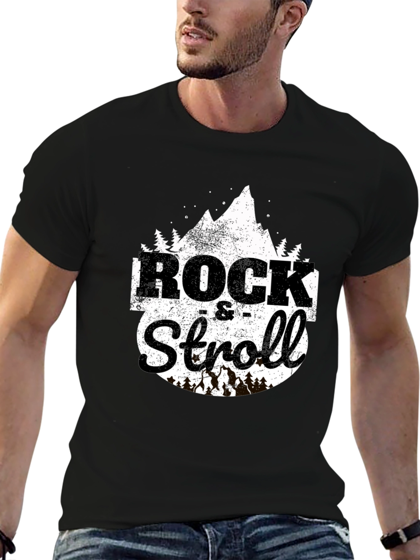 Rock & Stroll Graphic Tee - Mountain Design