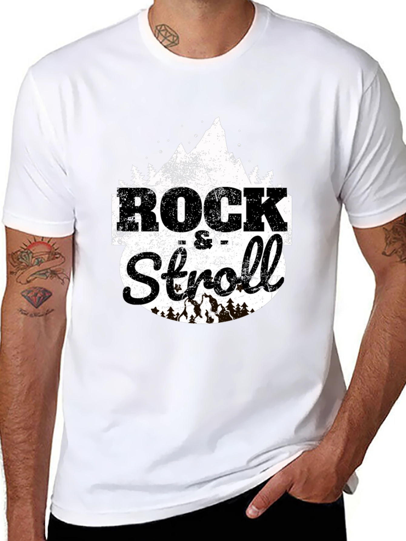 Rock & Stroll Graphic Tee - Mountain Design