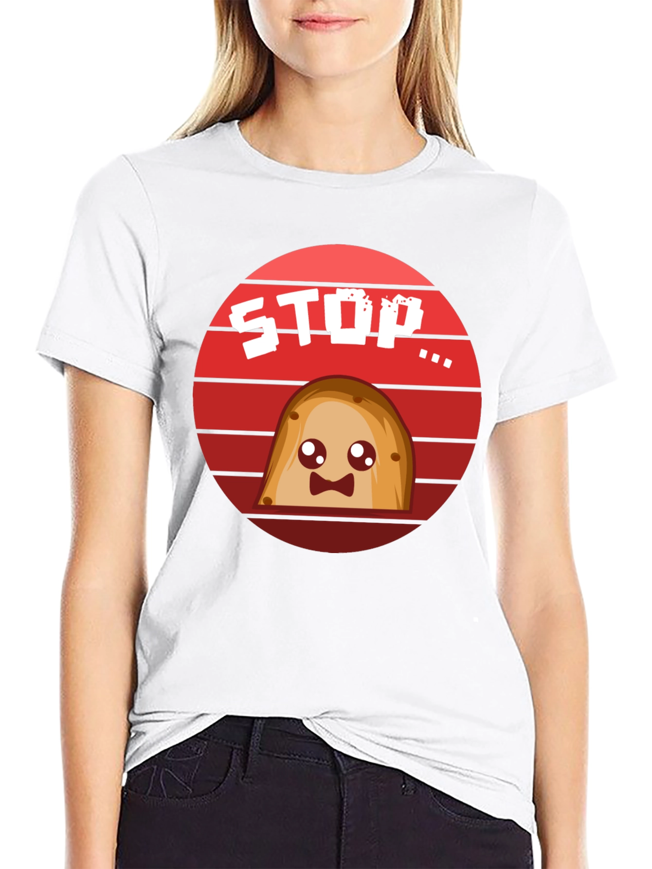 Cute Potato Stop Sign T-Shirt