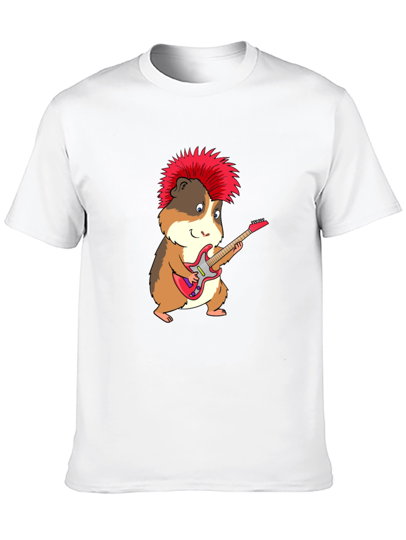 Punk Rock Guinea Pig Guitarist Graphic T-Shirt