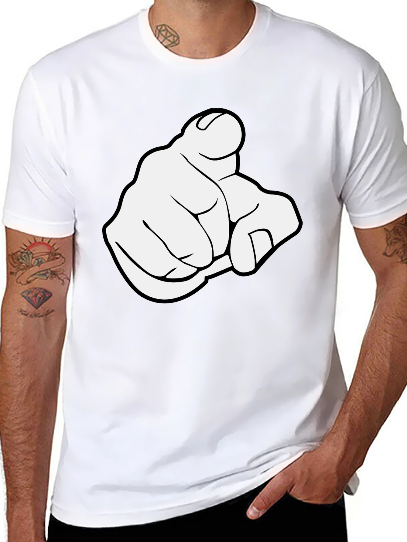 Pointing Finger Graphic T-Shirt