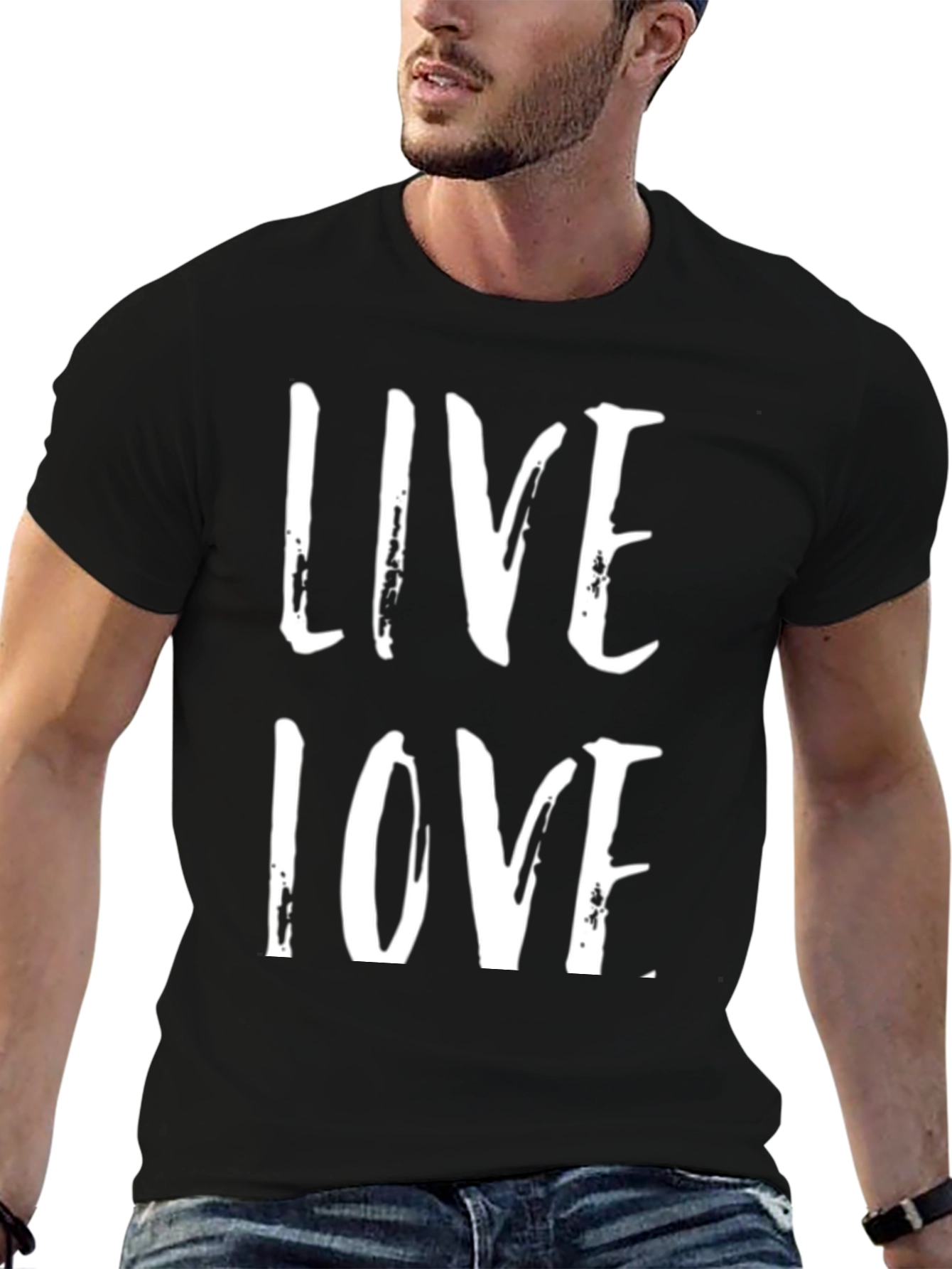 Live Love Graphic Tee - Black Casual T-Shirt