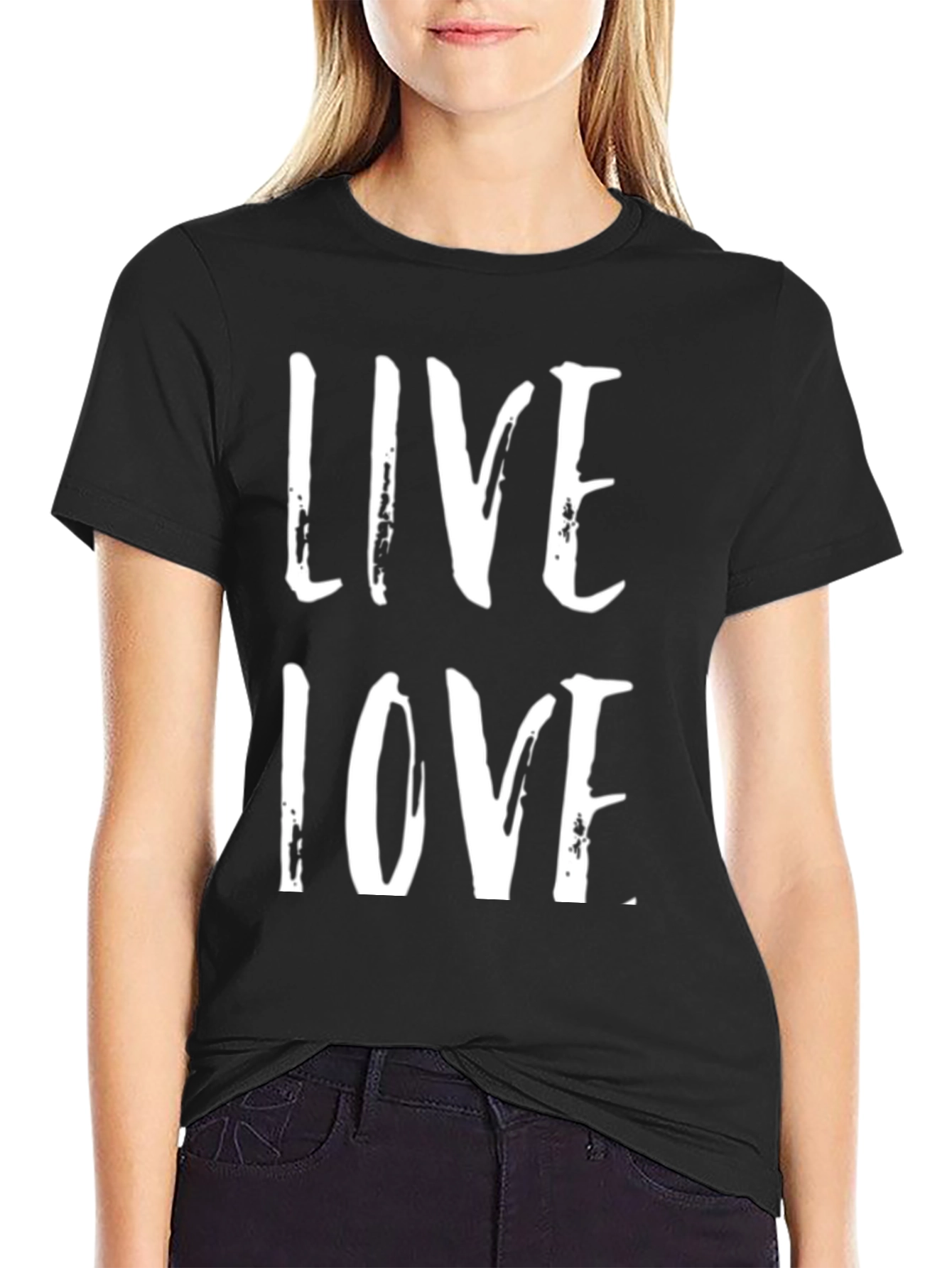 Live Love Graphic Tee - Black Casual T-Shirt