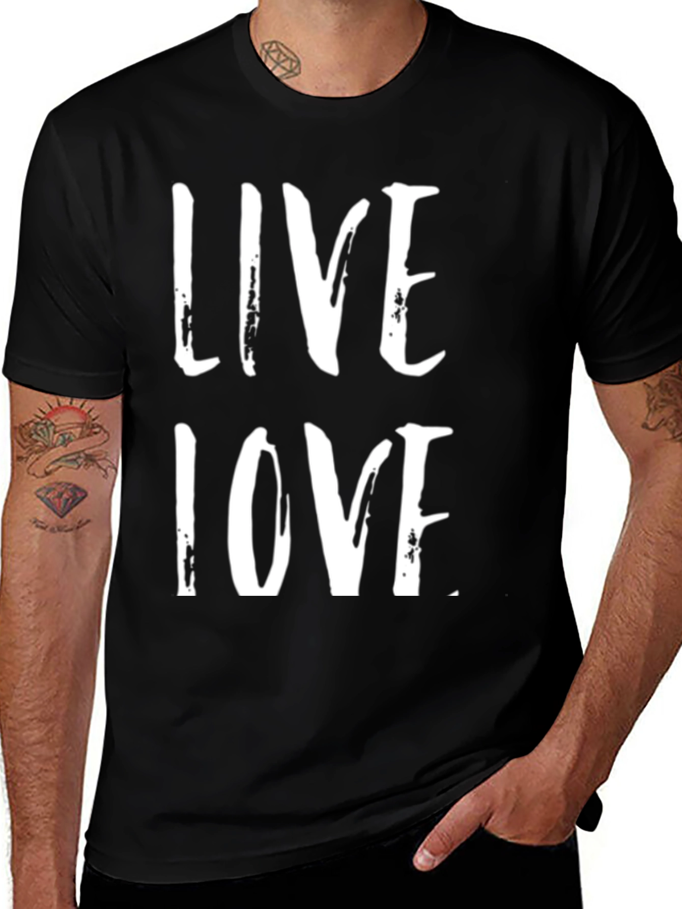 Live Love Graphic Tee - Black Casual T-Shirt