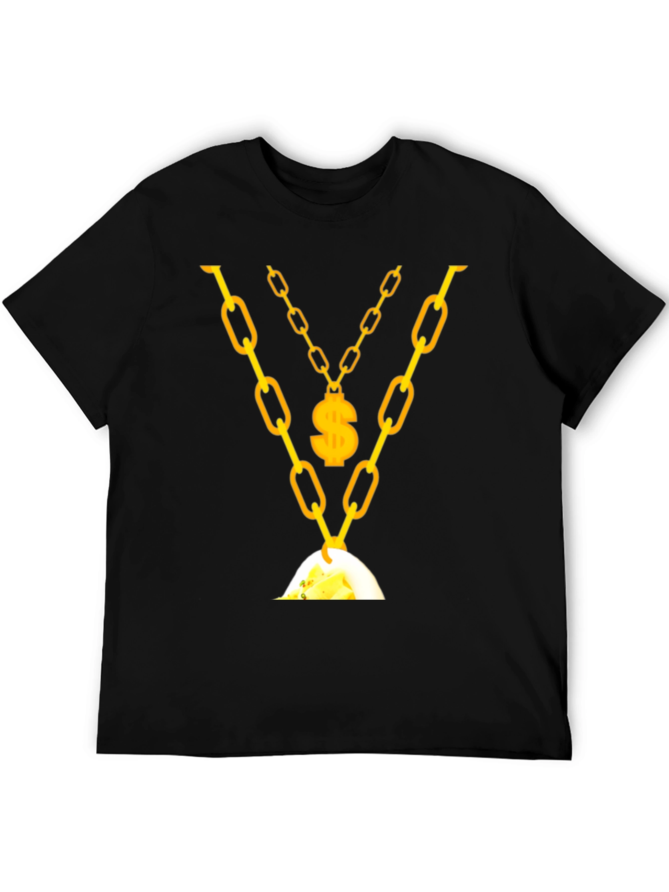 Mens Gold Chain & Money T-Shirt