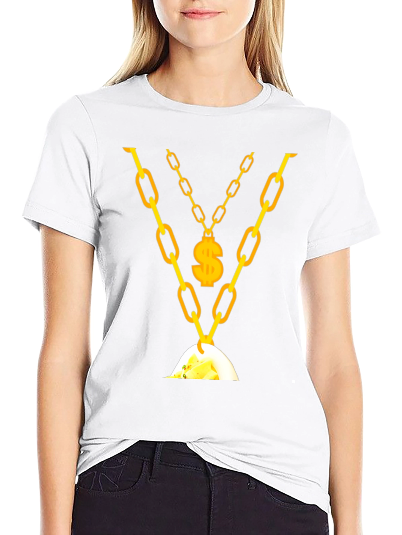 Mens Gold Chain & Money T-Shirt
