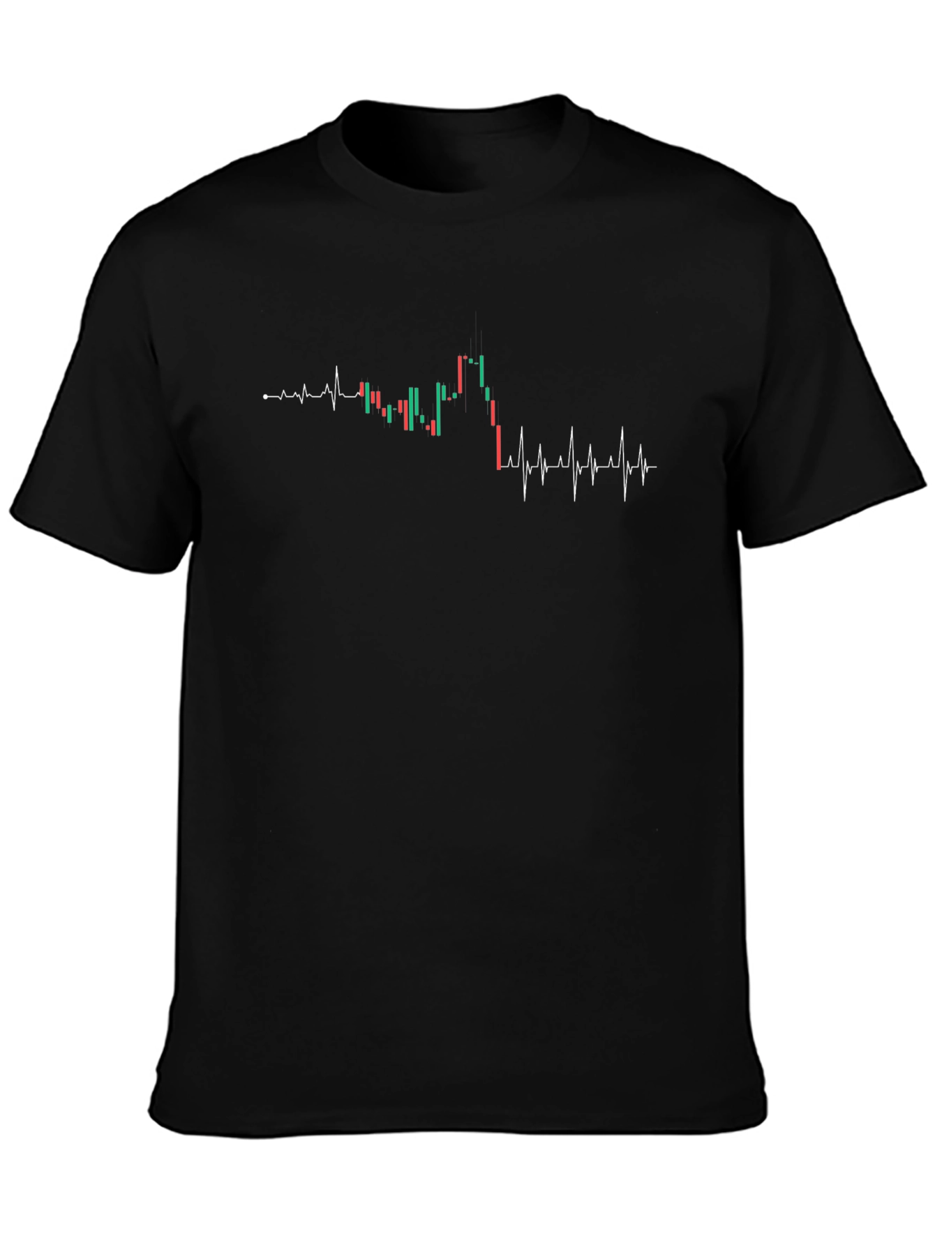 Trader Heartbeat Tee - Black Graphic T-Shirt