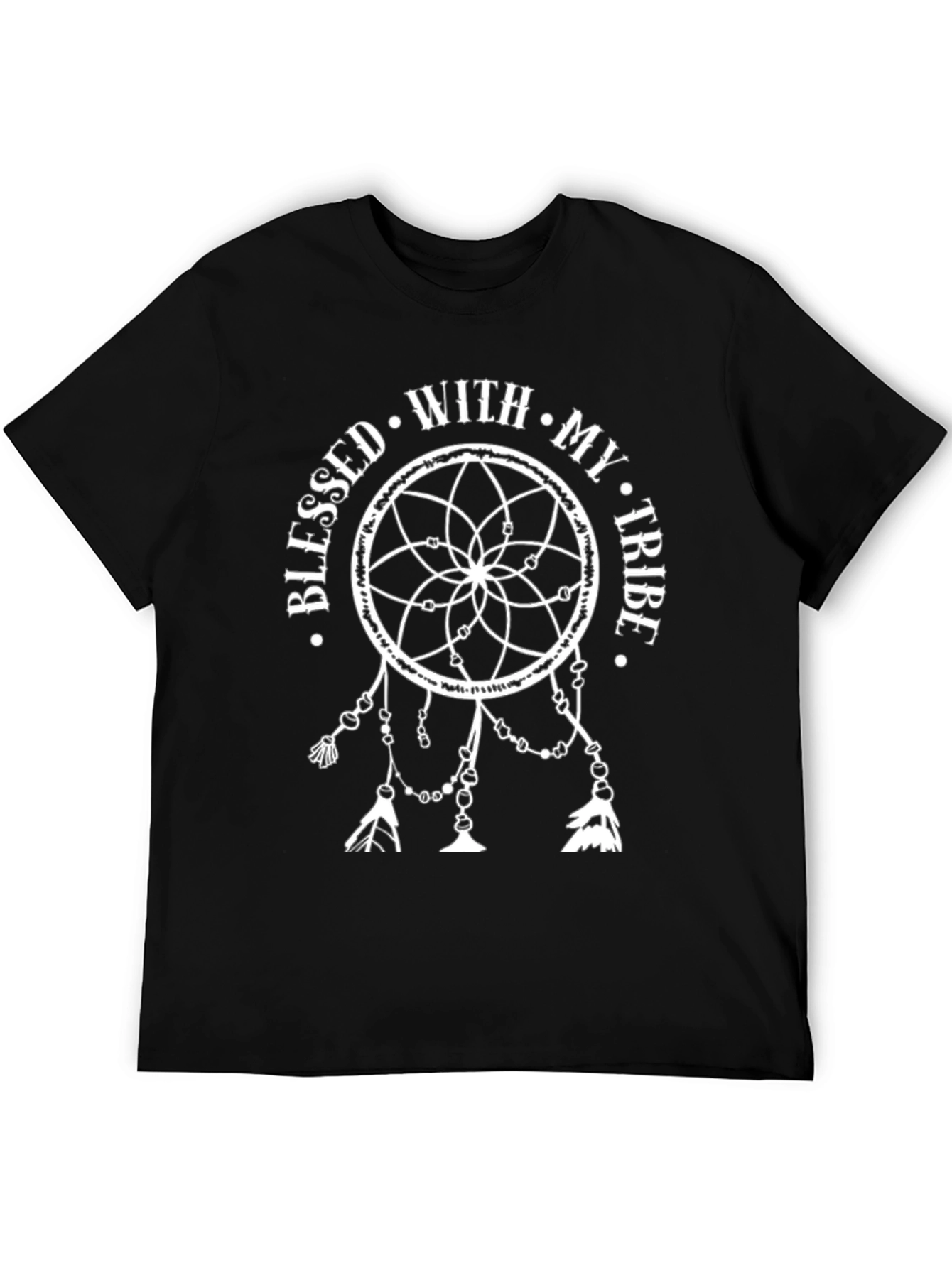 Blessed With My Tribe Dreamcatcher Black T-Shirt