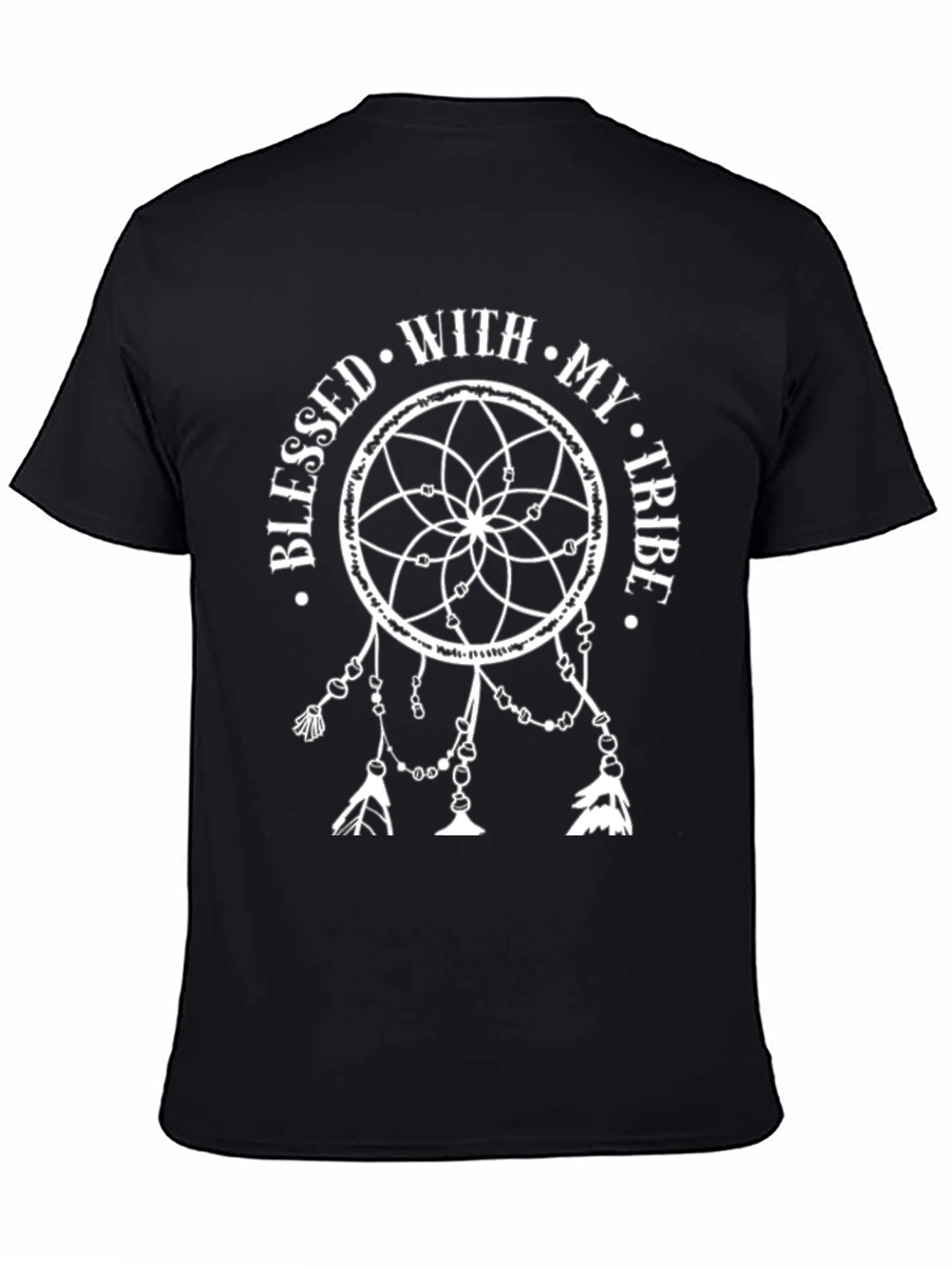 Blessed With My Tribe Dreamcatcher Black T-Shirt