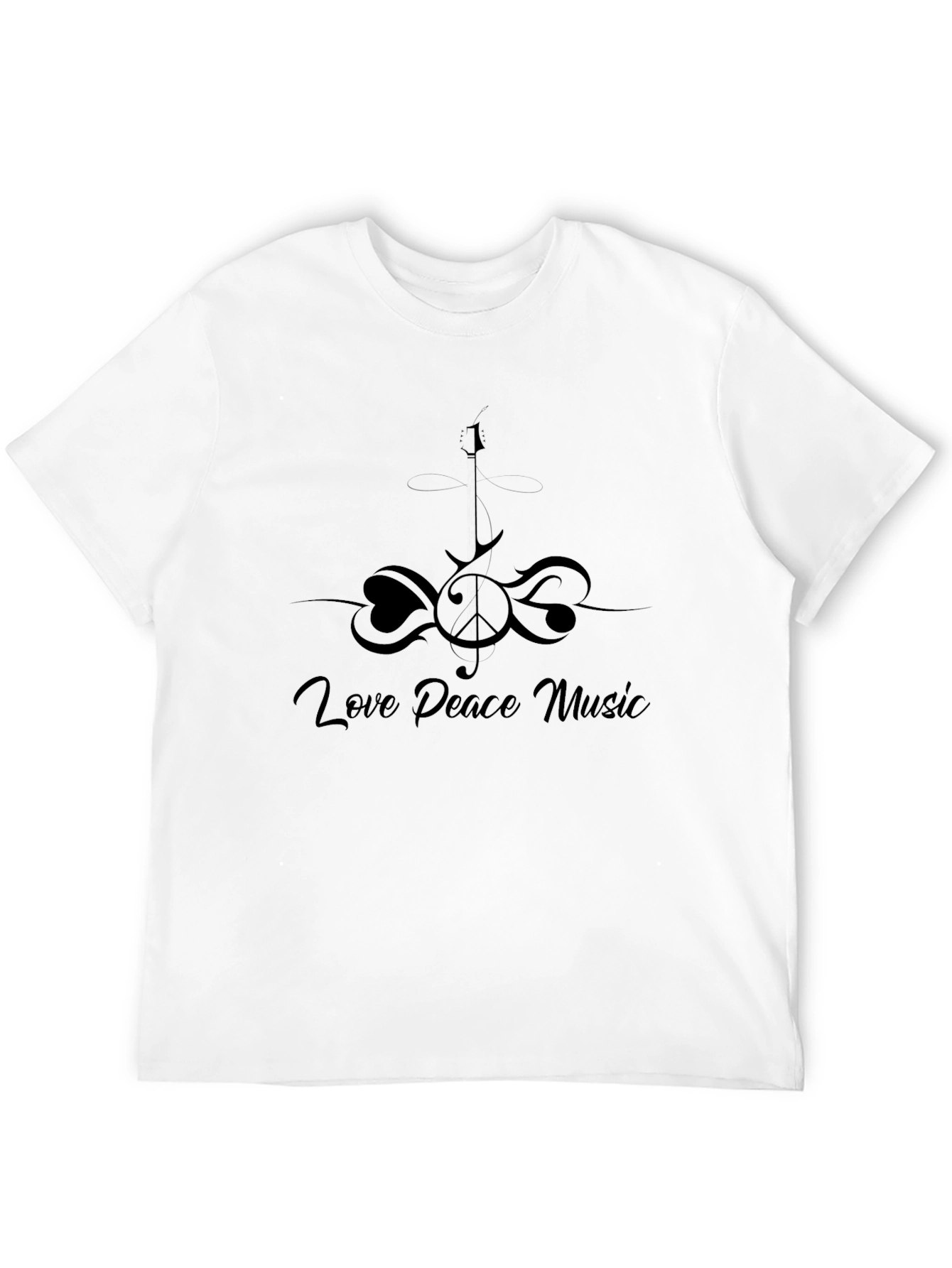 Love Peace Music Black T-Shirt