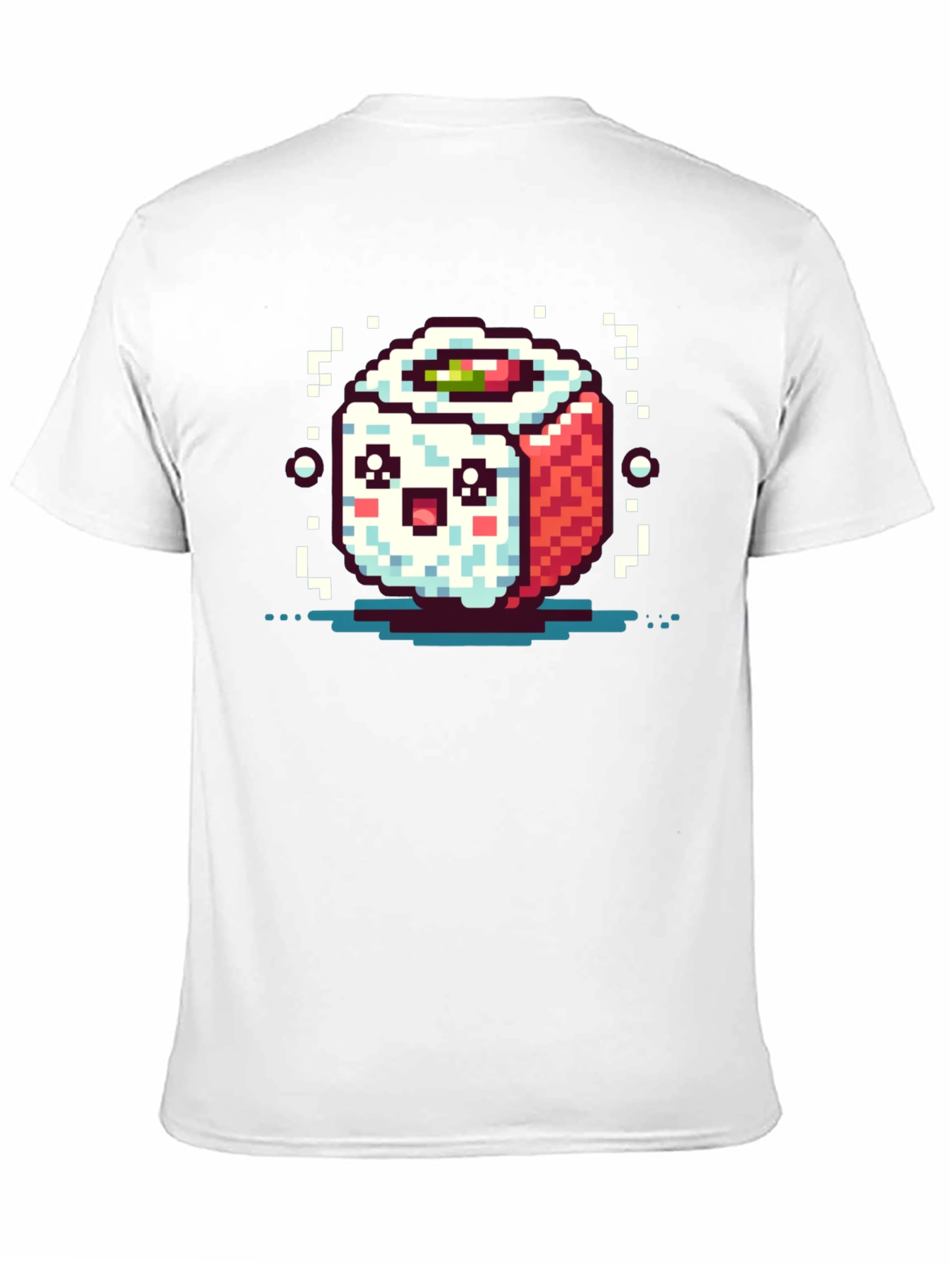 Pixel Art Sushi Roll Black T-Shirt
