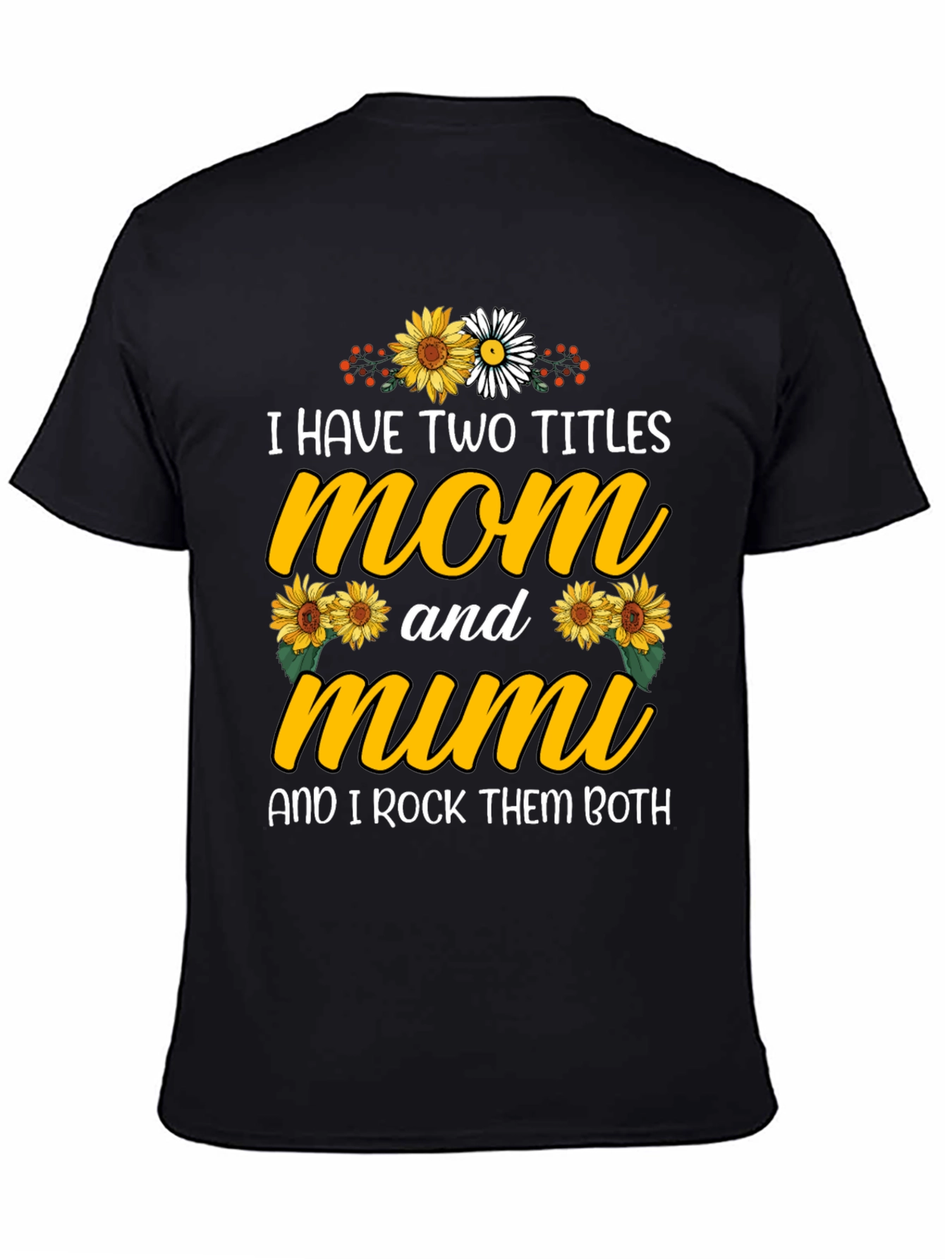 Mom and Mimi T-Shirt With Sunflower Design