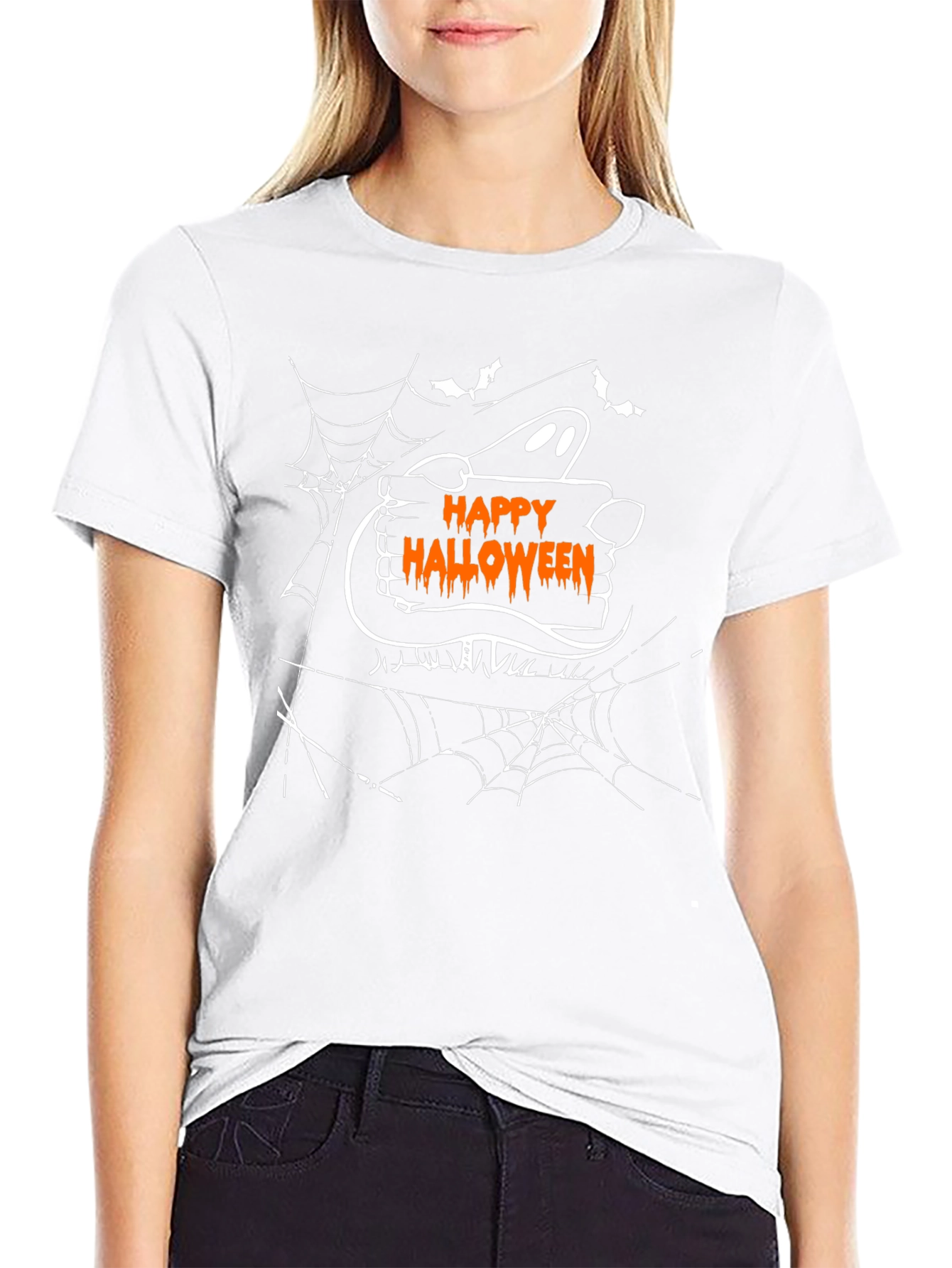 Happy Halloween Ghost T-Shirt - Spooky Season Tee