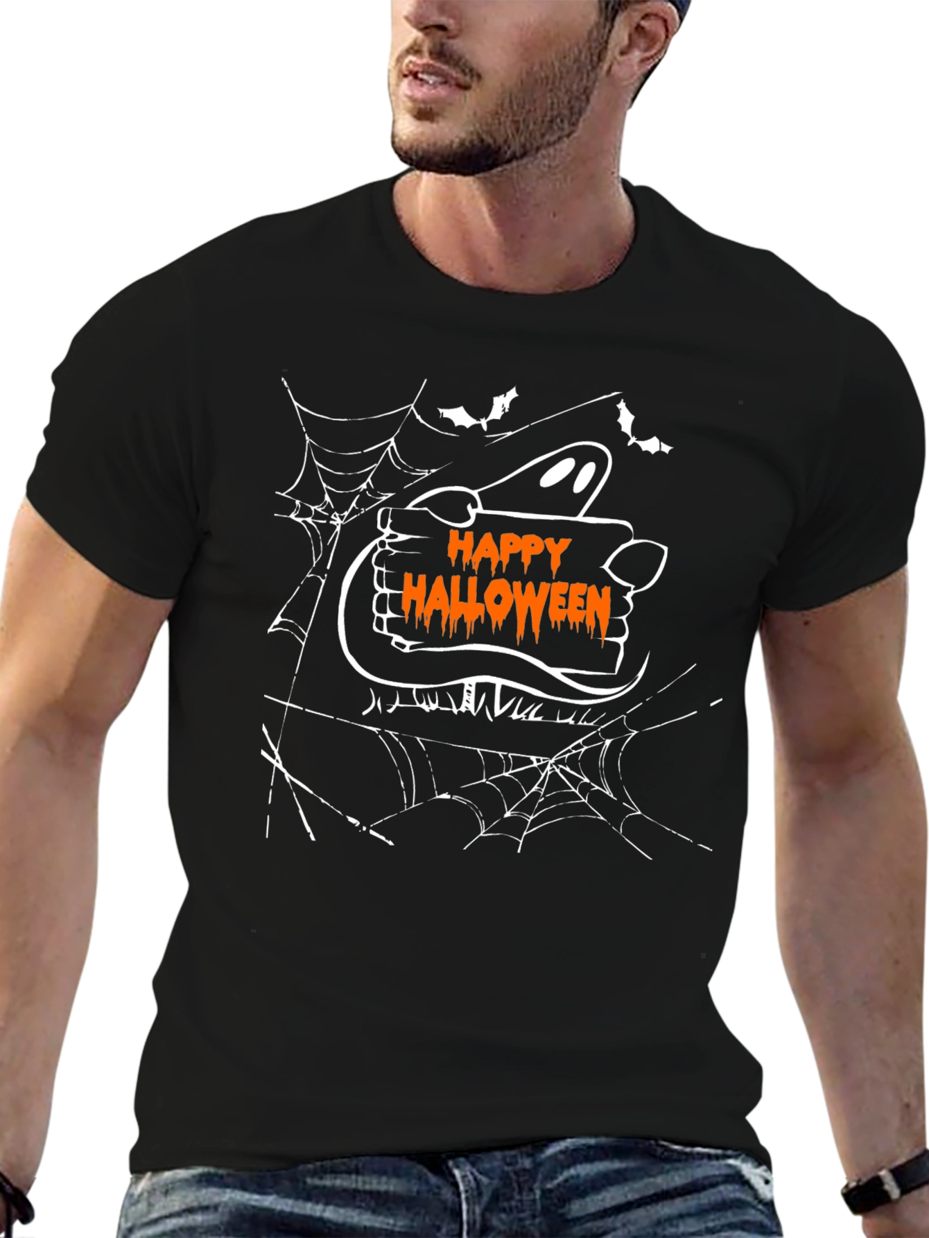 Happy Halloween Ghost T-Shirt - Spooky Season Tee