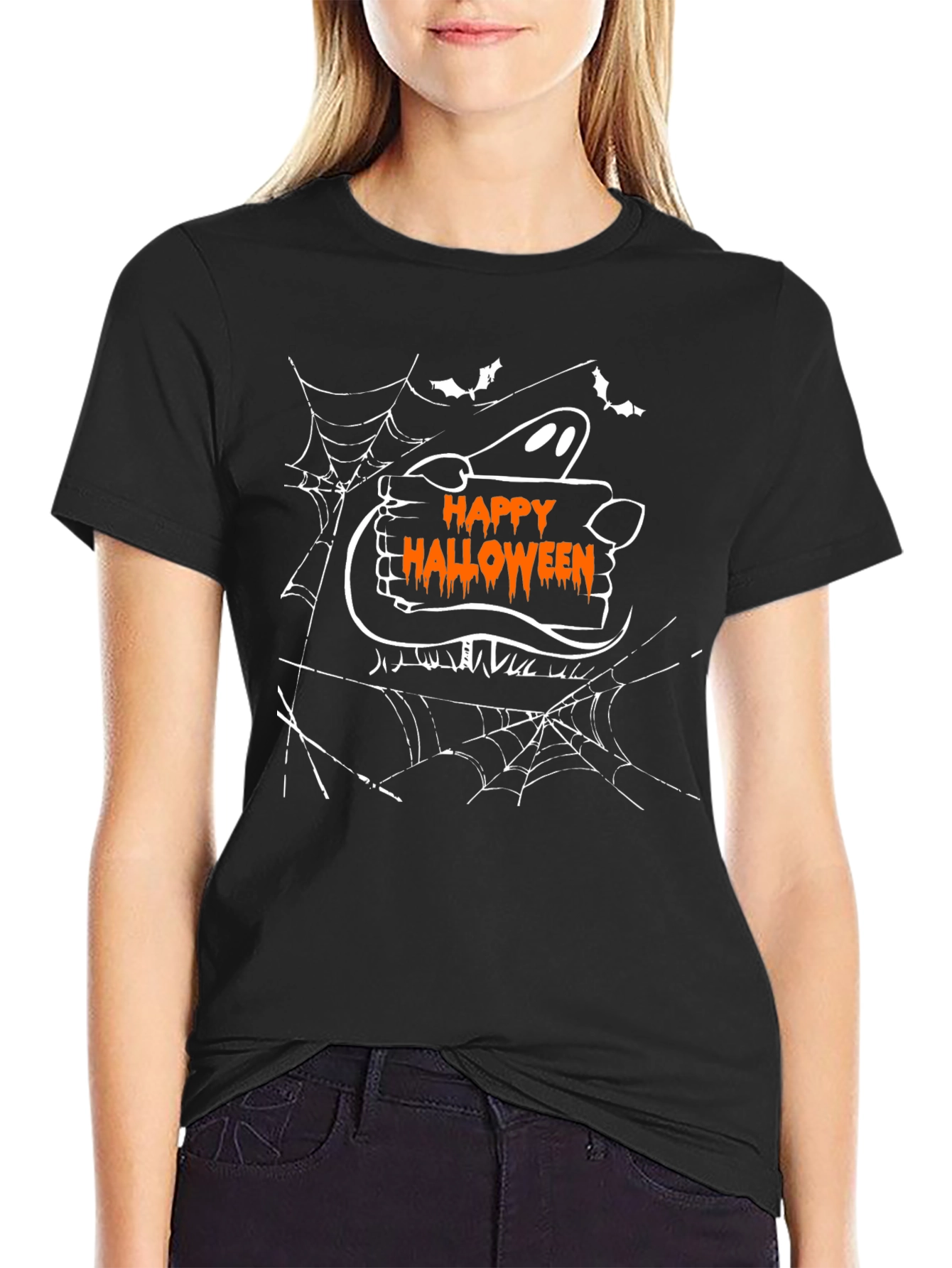Happy Halloween Ghost T-Shirt - Spooky Season Tee