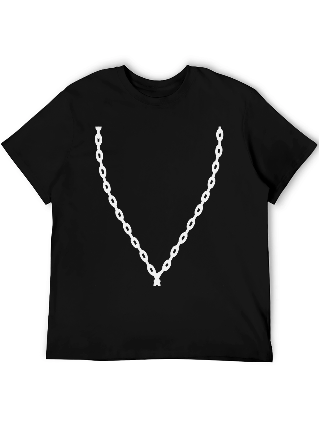 Chain Graphic Black T-Shirt - Casual Style