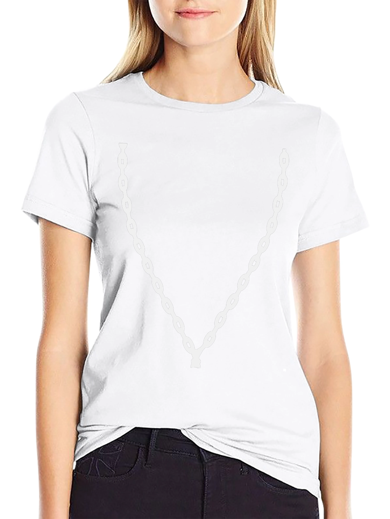 Chain Graphic Black T-Shirt - Casual Style