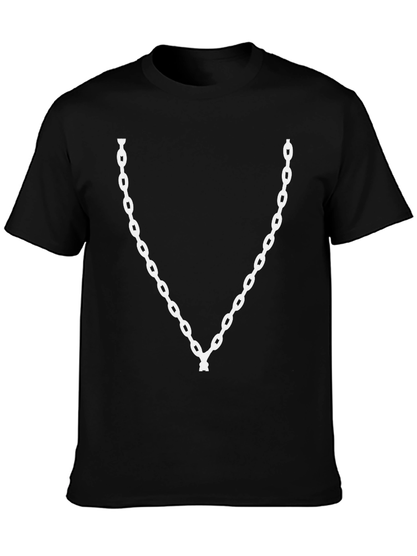 Chain Graphic Black T-Shirt - Casual Style