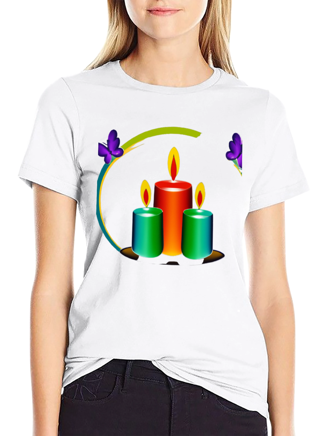 Candle Art Black T-Shirt
