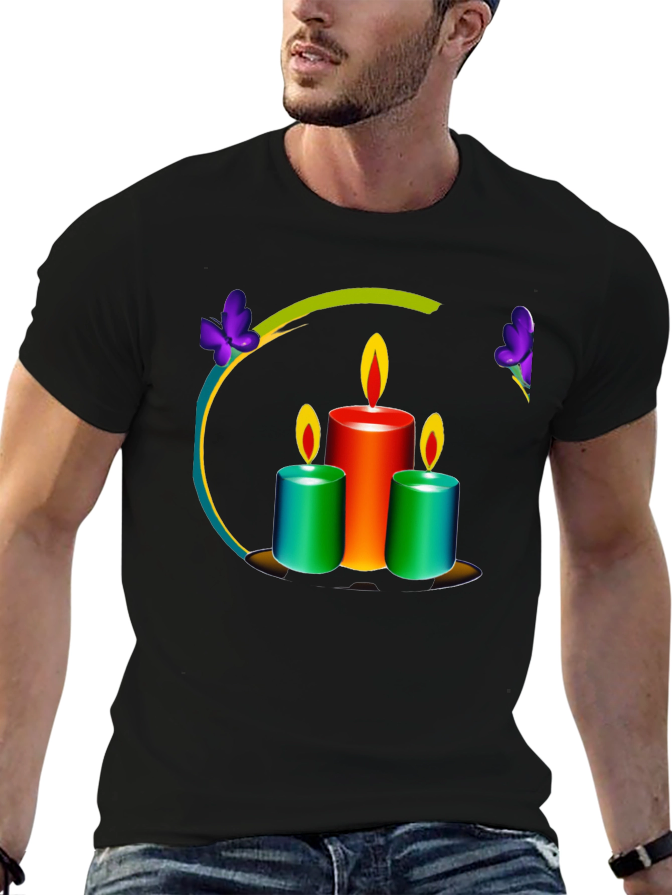 Candle Art Black T-Shirt