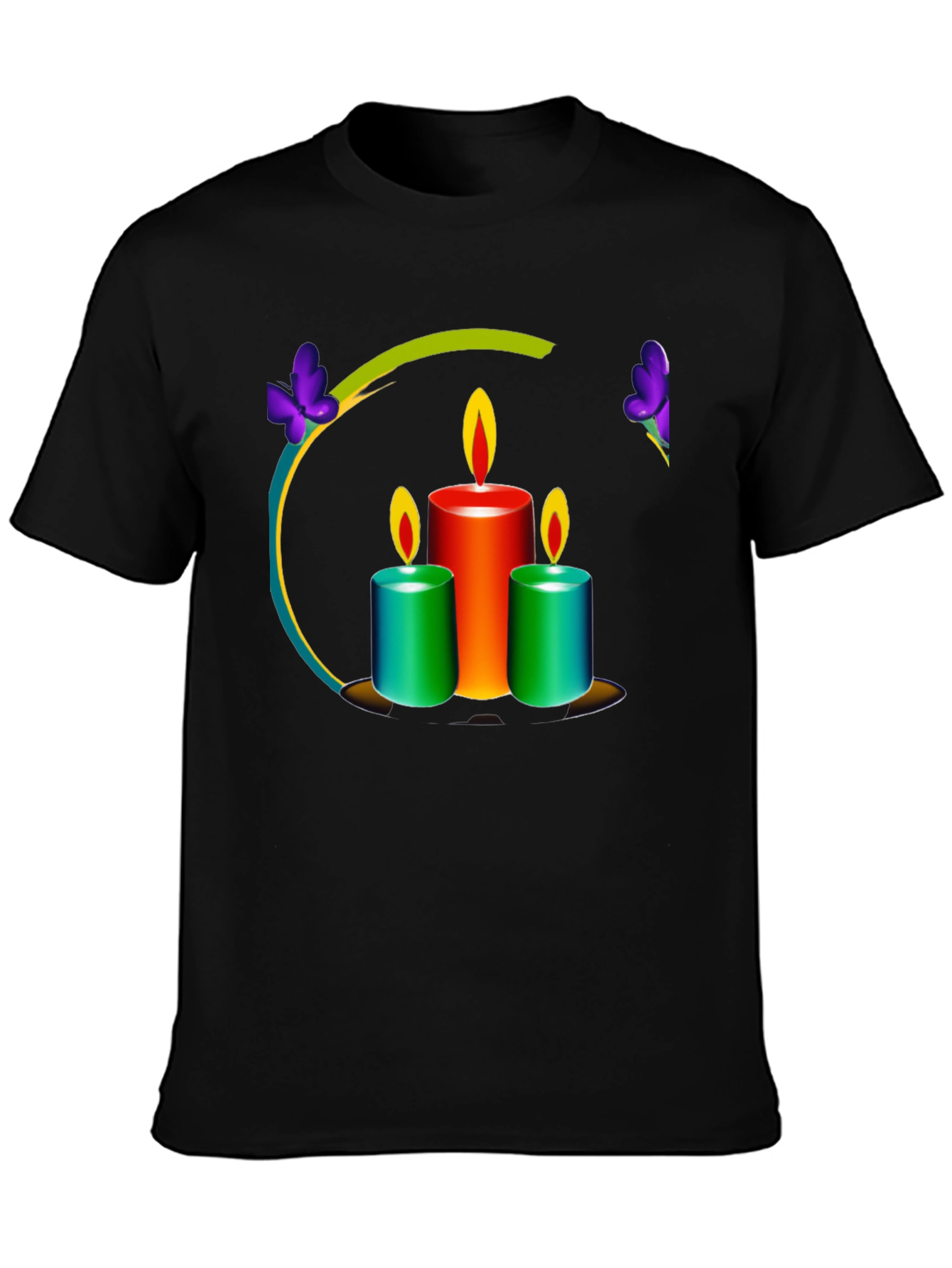 Candle Art Black T-Shirt