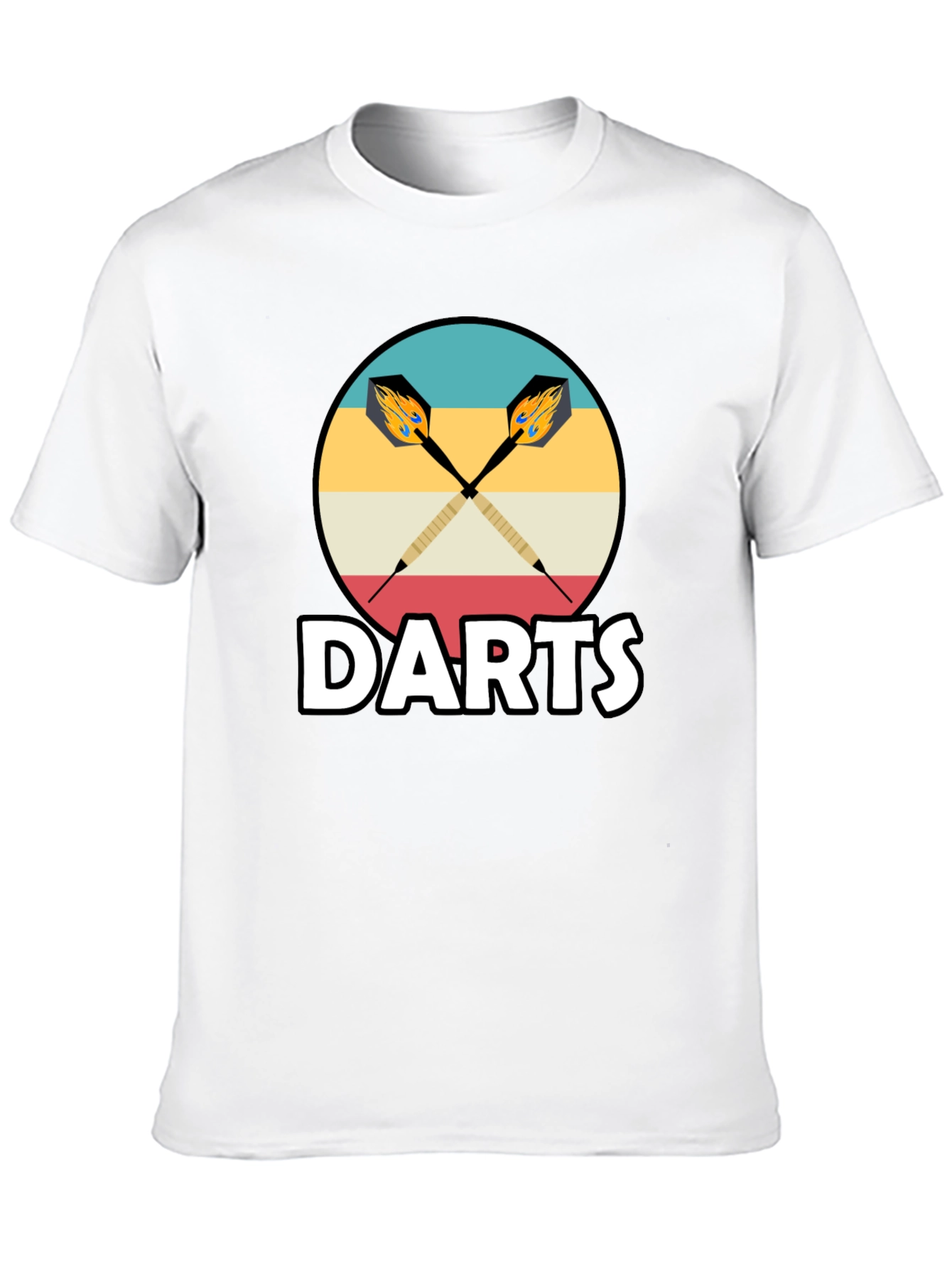Darts Graphic Tee - Retro Style Dartboard Shirt