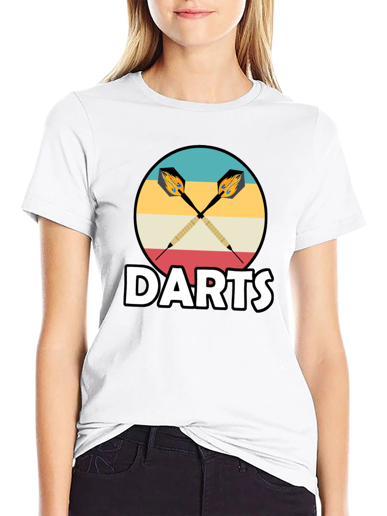 Darts Graphic Tee - Retro Style Dartboard Shirt