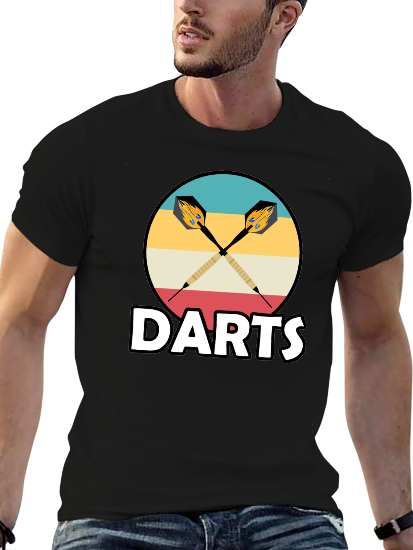 Darts Graphic Tee - Retro Style Dartboard Shirt