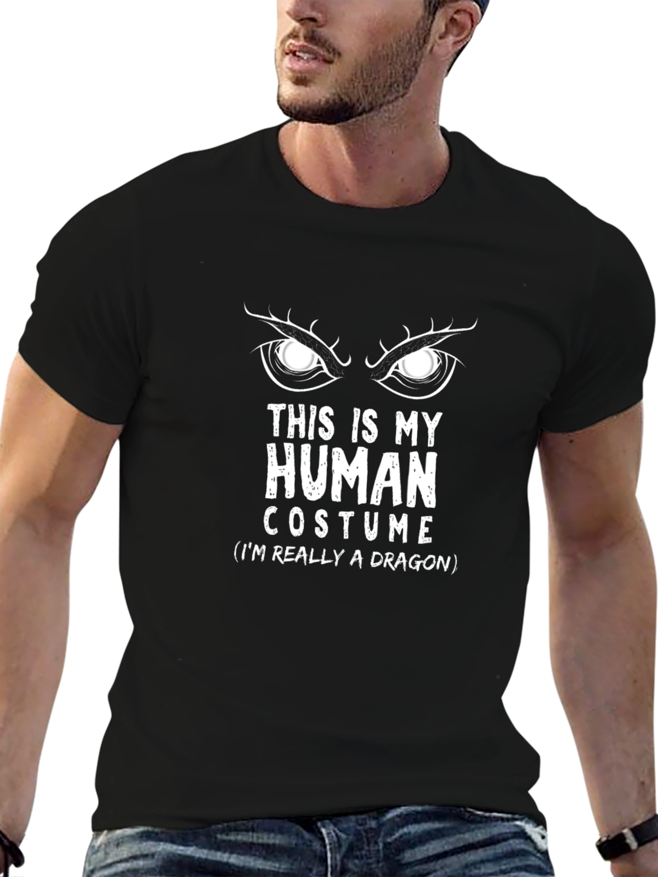 Human Costume Funny Dragon Graphic Tee