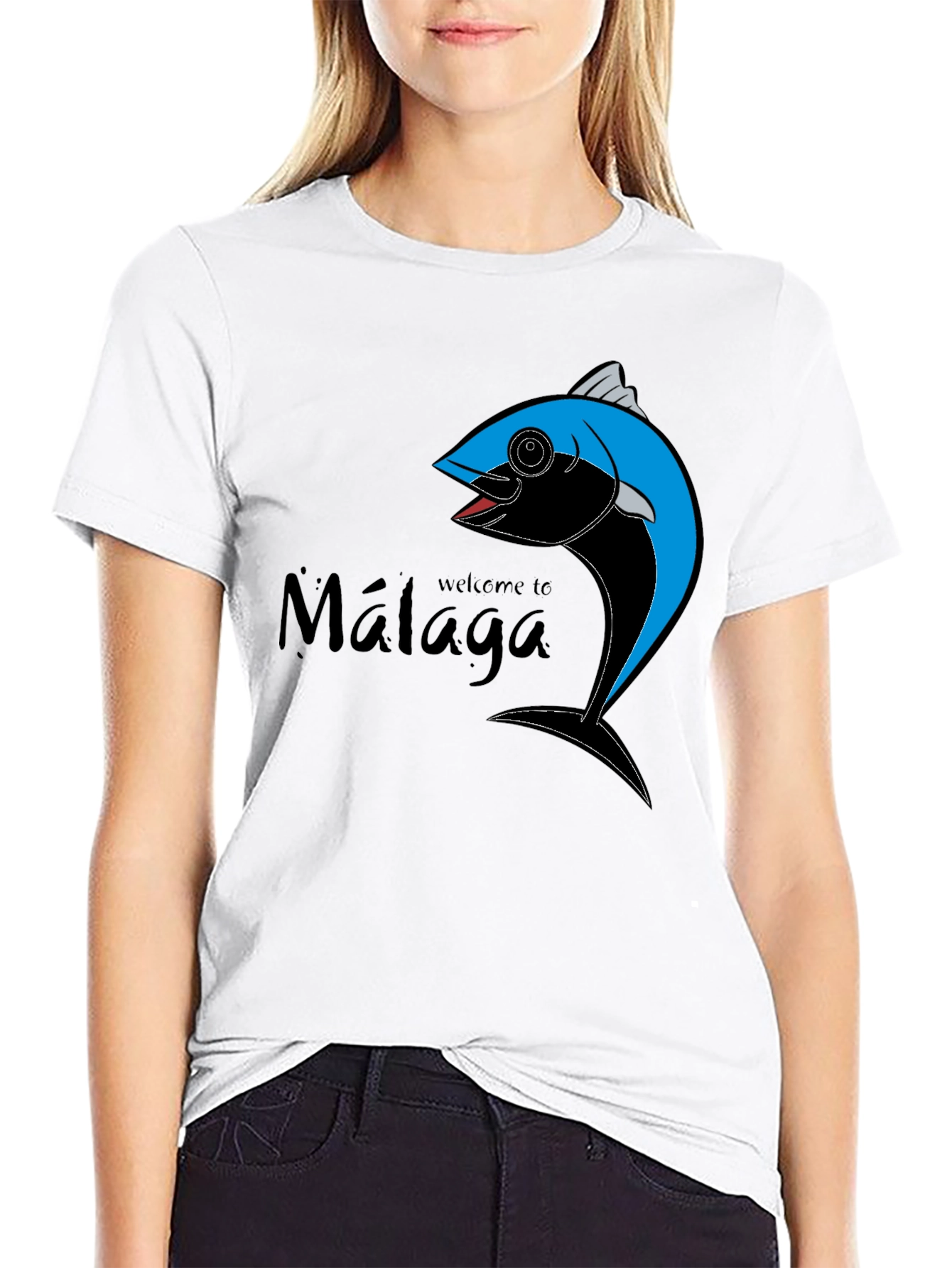 Welcome to Malaga Fish Graphic T-Shirt