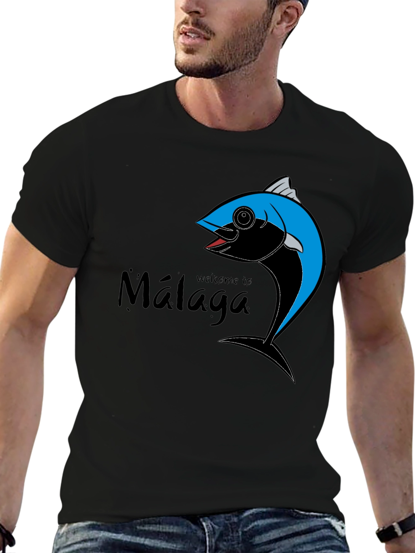 Welcome to Malaga Fish Graphic T-Shirt