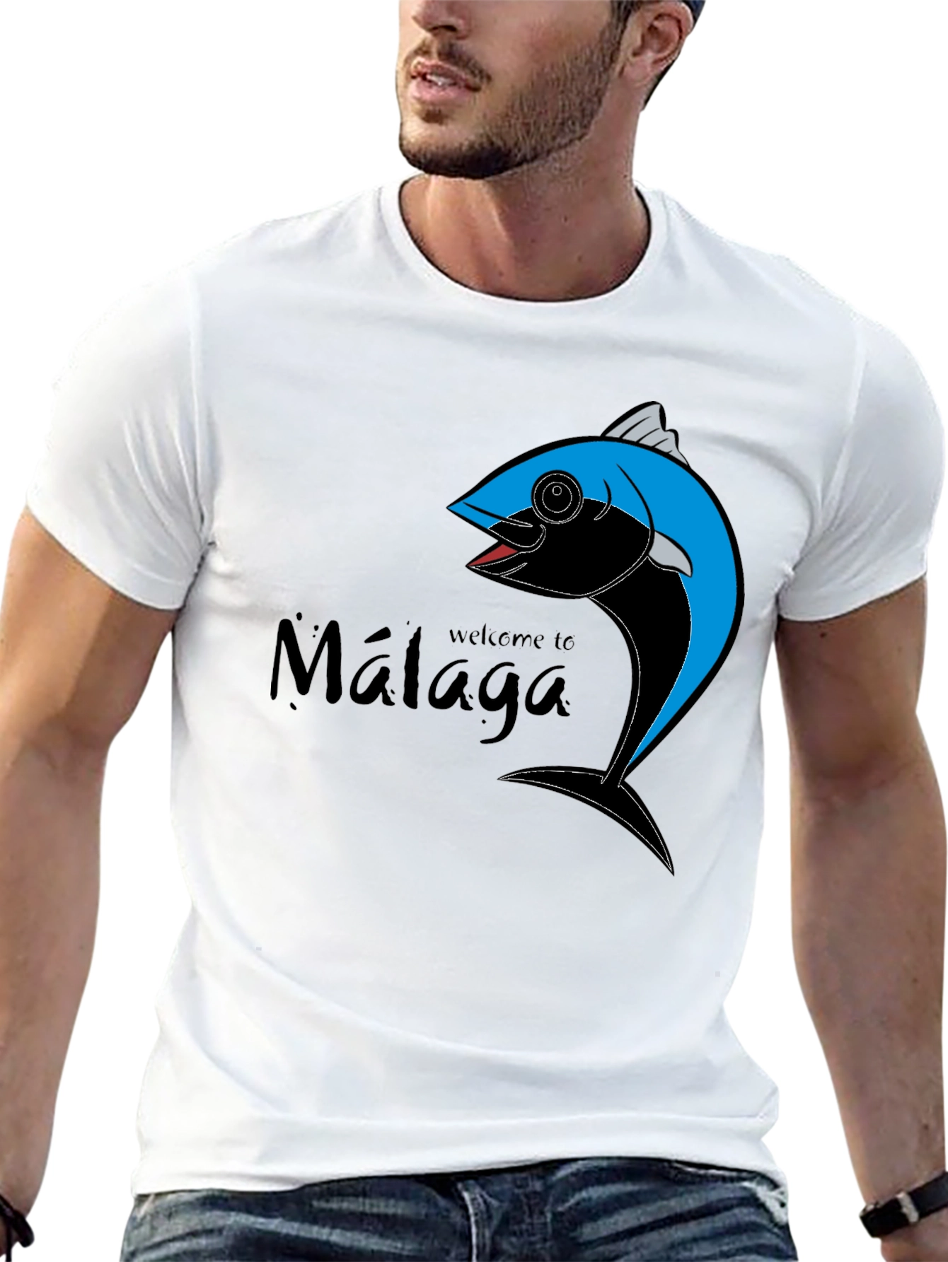 Welcome to Malaga Fish Graphic T-Shirt