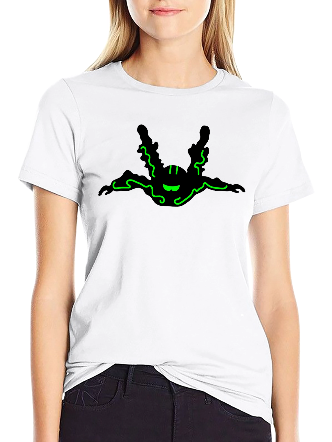 Neon Green Skydiver Graphic T-Shirt