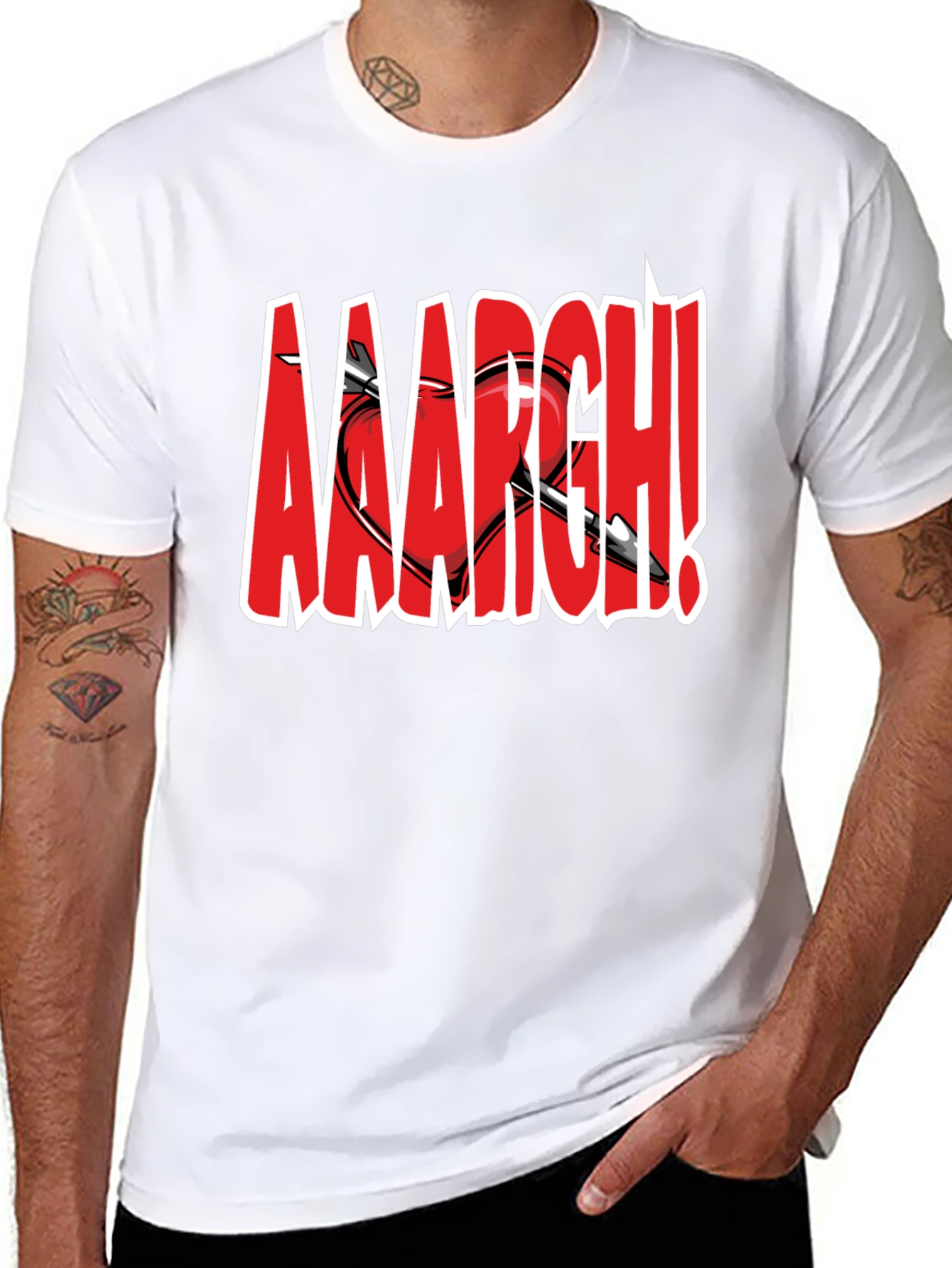 Aaargh Valentines Heart Arrow T-Shirt