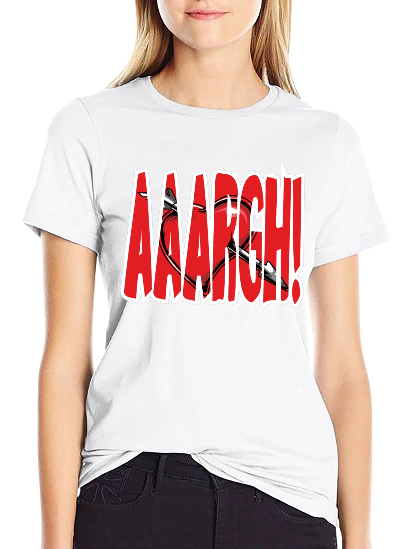 Aaargh Valentines Heart Arrow T-Shirt