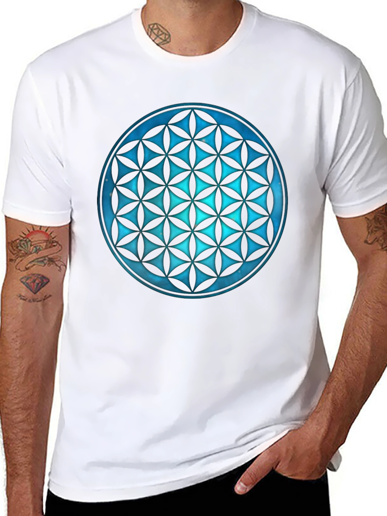 Geometric Flower of Life Graphic Tee