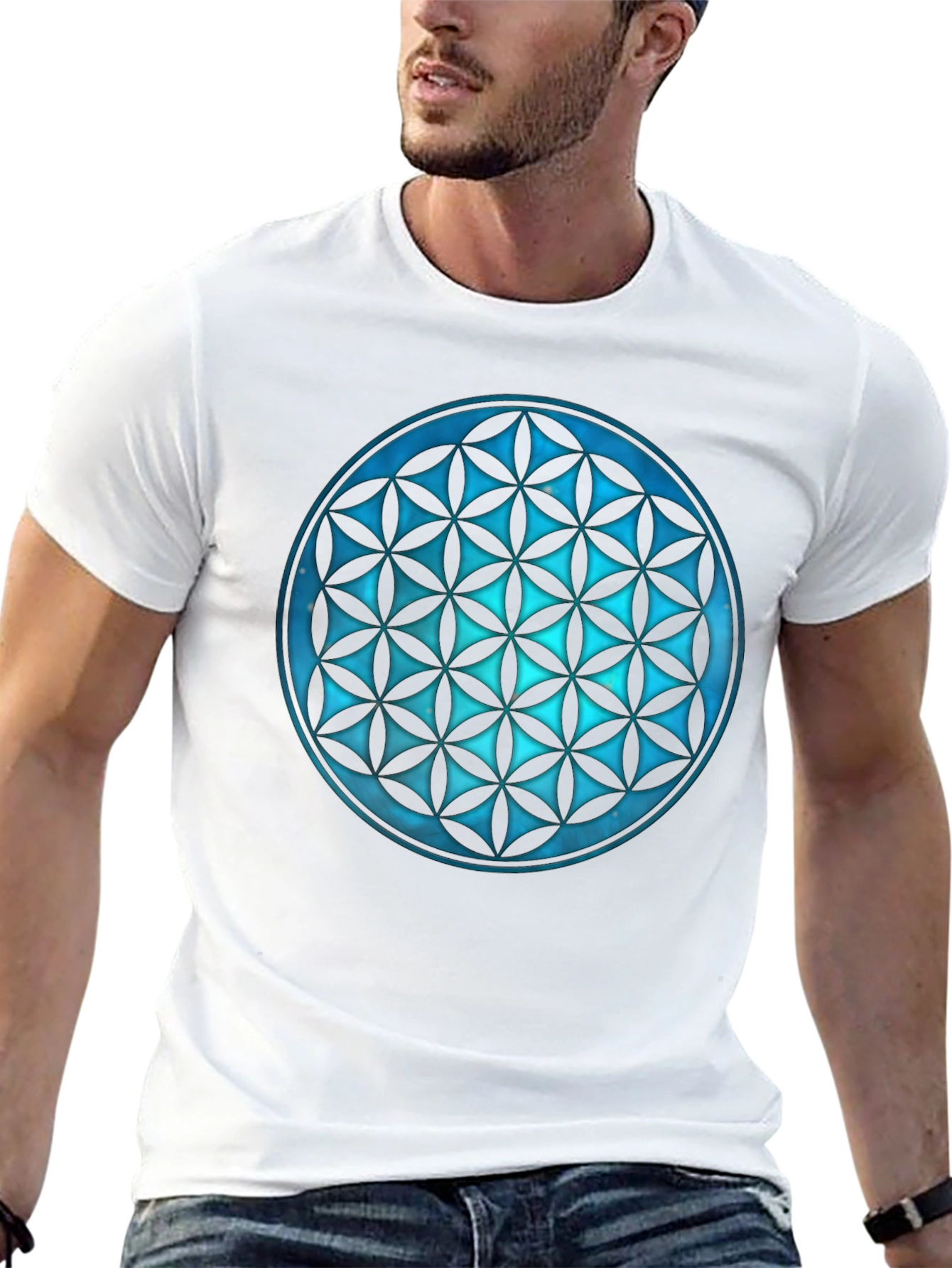 Geometric Flower of Life Graphic Tee