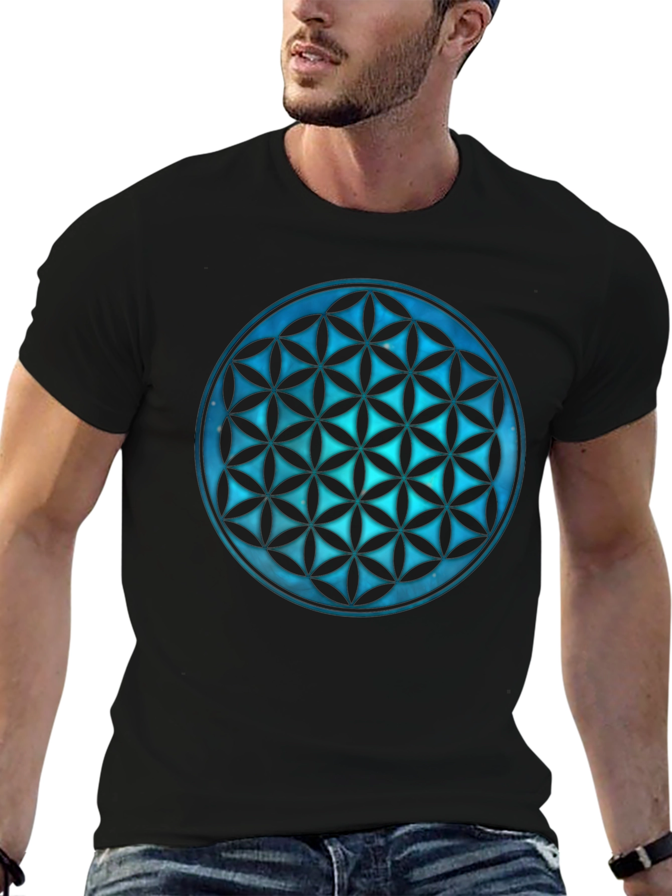Geometric Flower of Life Graphic Tee