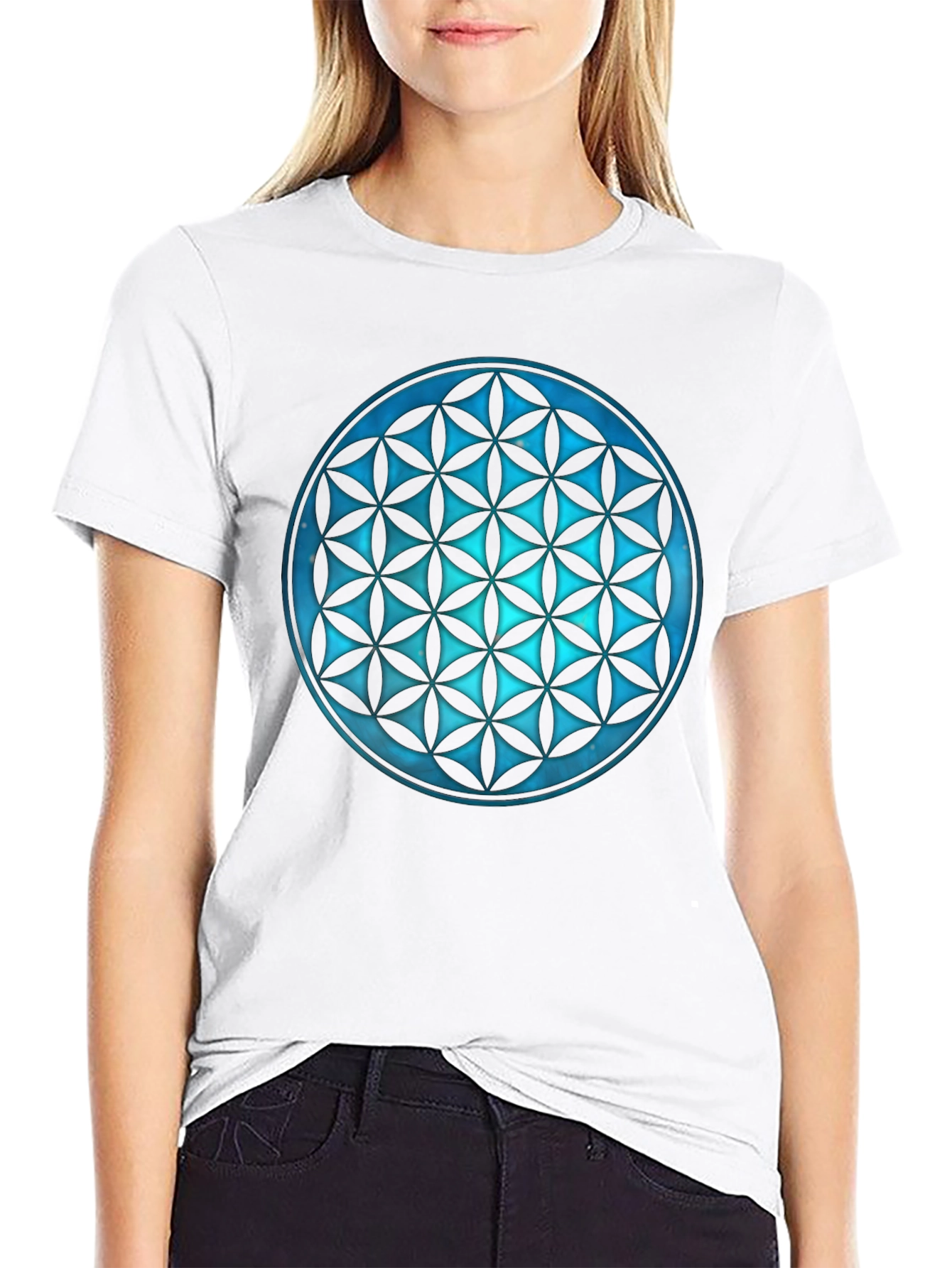 Geometric Flower of Life Graphic Tee