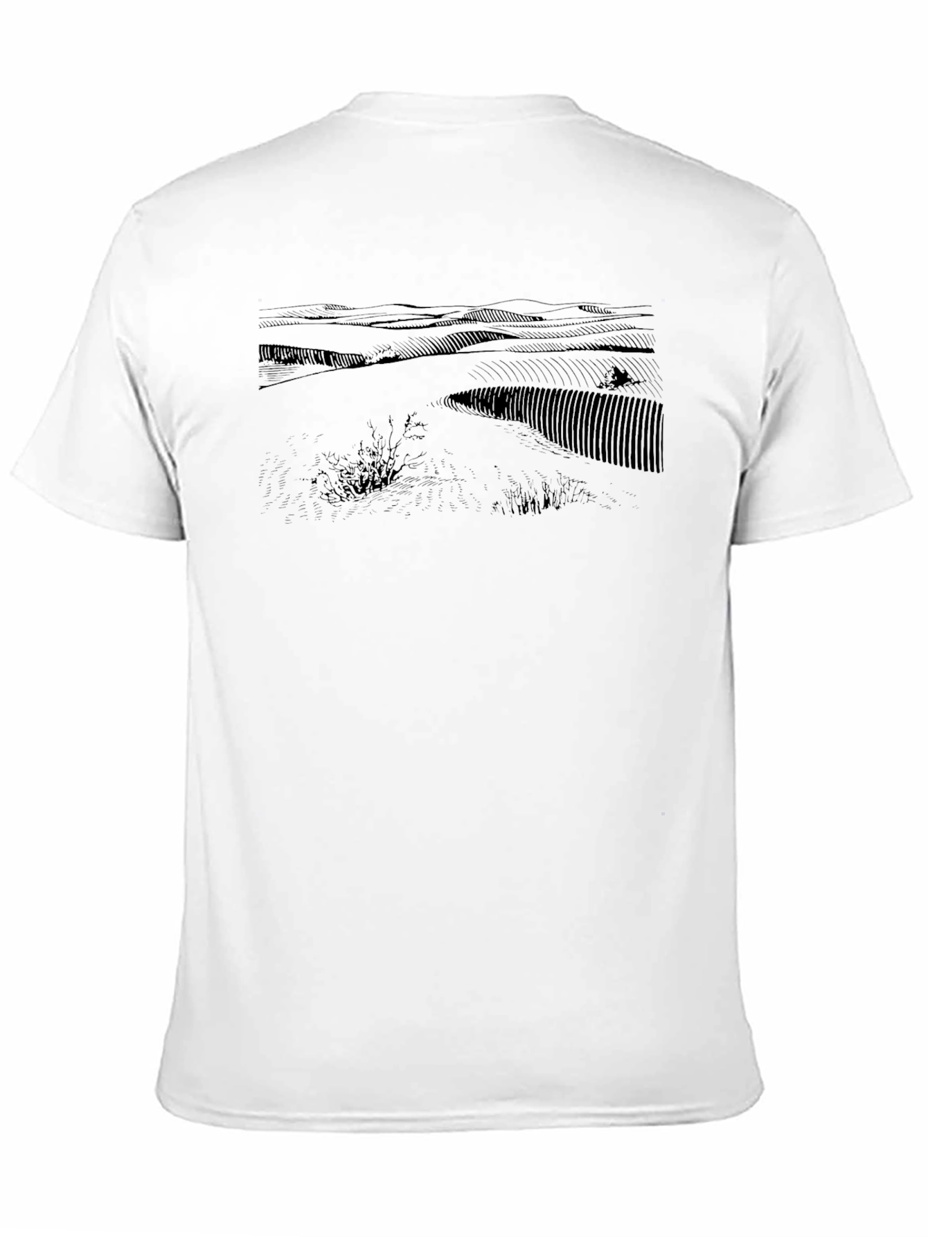 Black Landscape Tee - Graphic Print T-Shirt