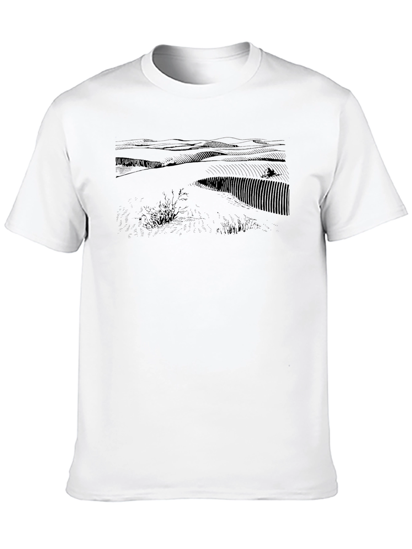 Black Landscape Tee - Graphic Print T-Shirt