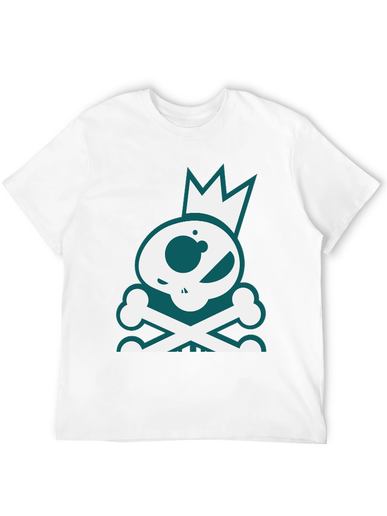 Skull & Crossbones Crown Graphic Tee - Casual Style